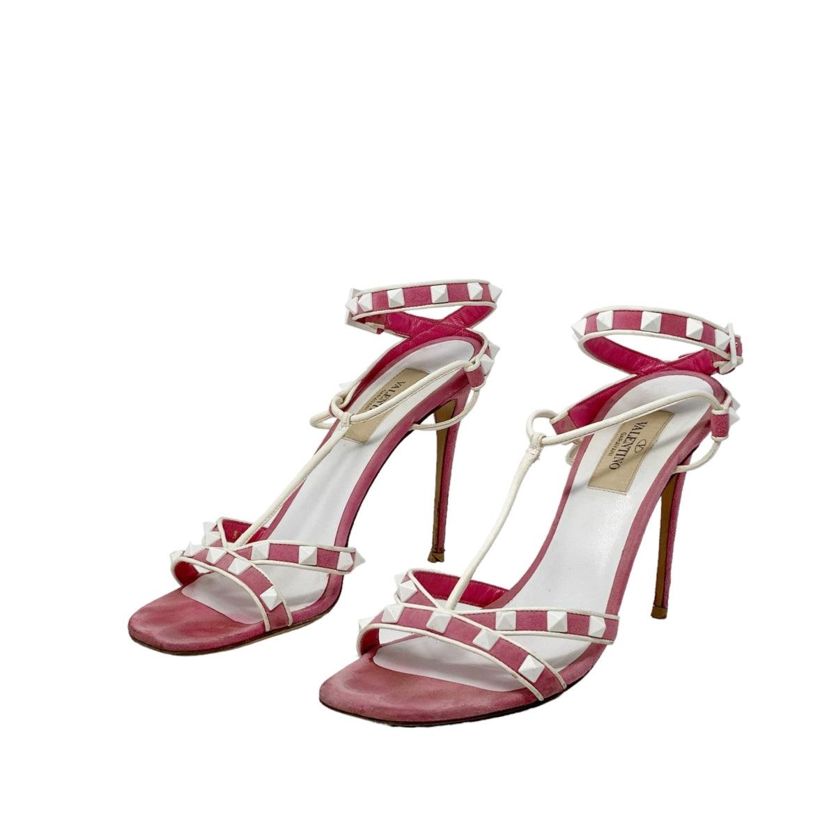 Valentino Pink Rockstud Strap Sandals Size 37 | Women's Luxury High Heel Shoes for Party & Wedding | Perfect for Evening Events, Date Night & Special Occasions