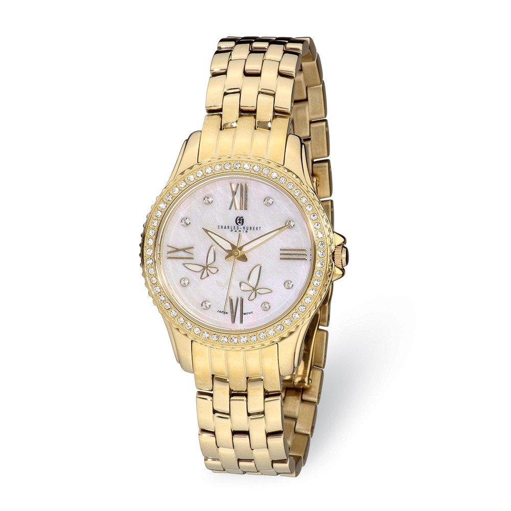 Charles-Hubert 6913-G Women's Stainless Steel Watch with Mother-of-Pearl Dial & Quartz Movement - Perfect for Office, Party & Everyday Wear