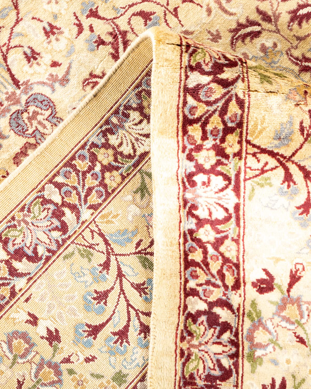 Handmade Wool Traditional Floral Mogul Yellow 6x9 Area Rug - Solo Rugs One of a Kind Hand Knotted - Perfect for Living Room, Bedroom & Home Decor