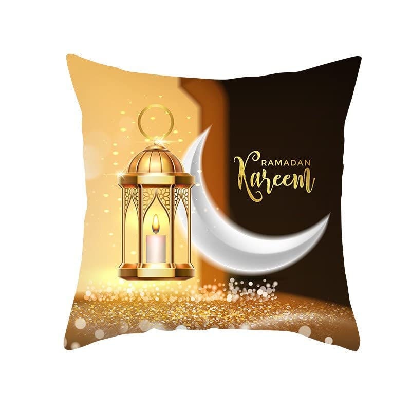 2 Pack Ramadan Throw Pillow Covers - Colorful Moon & Stars Decorative Cushion Cases 18x18 Inch - Modern Muslim Home Decor for Sofa, Couch, Bedroom & Living Room - Perfect for Ramadan Celebrations, Eid Gifts & Cozy Home Decorating
