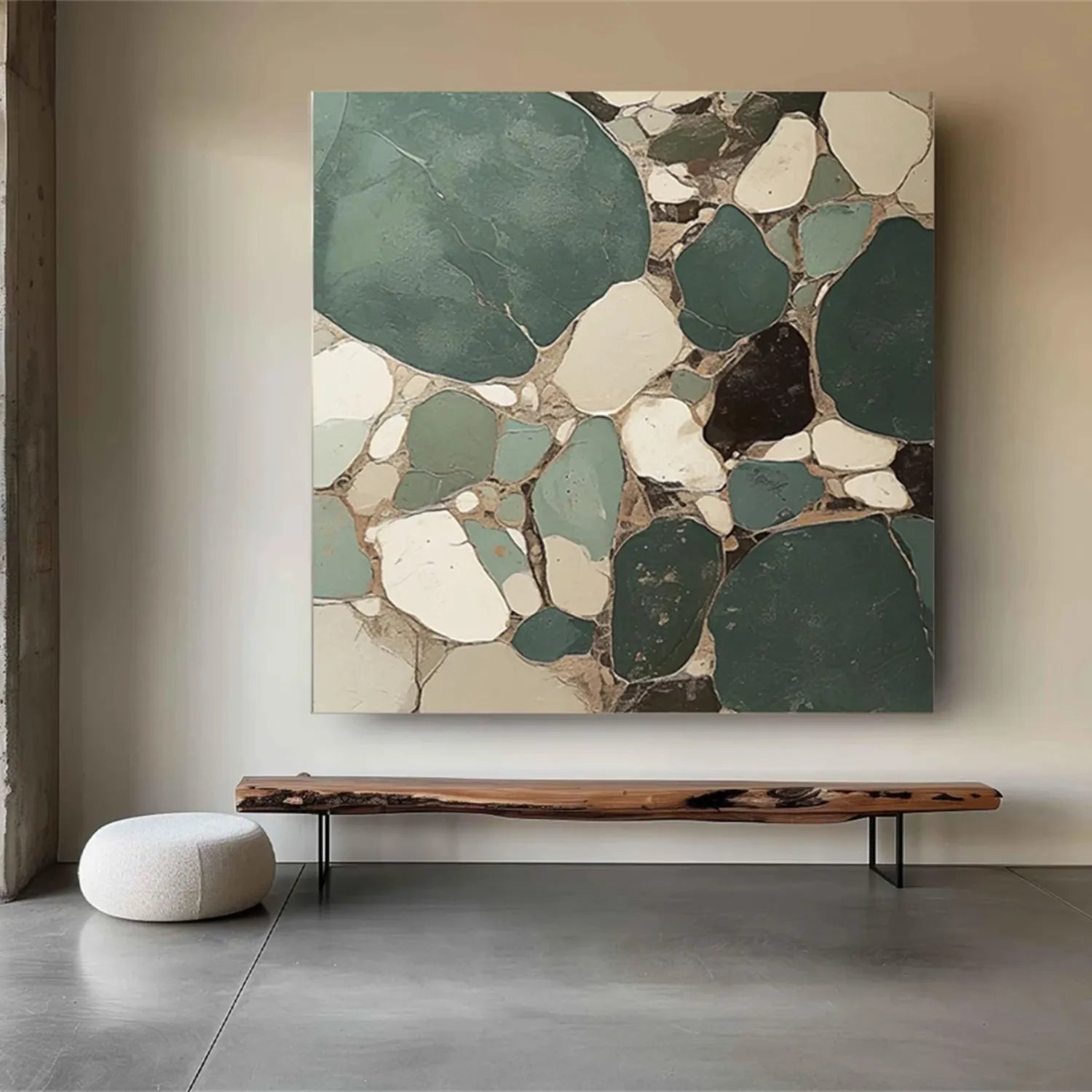 Blue & Green Abstract Wall Art Canvas Print #BG086 - Modern Home Decor for Living Room, Bedroom & Office