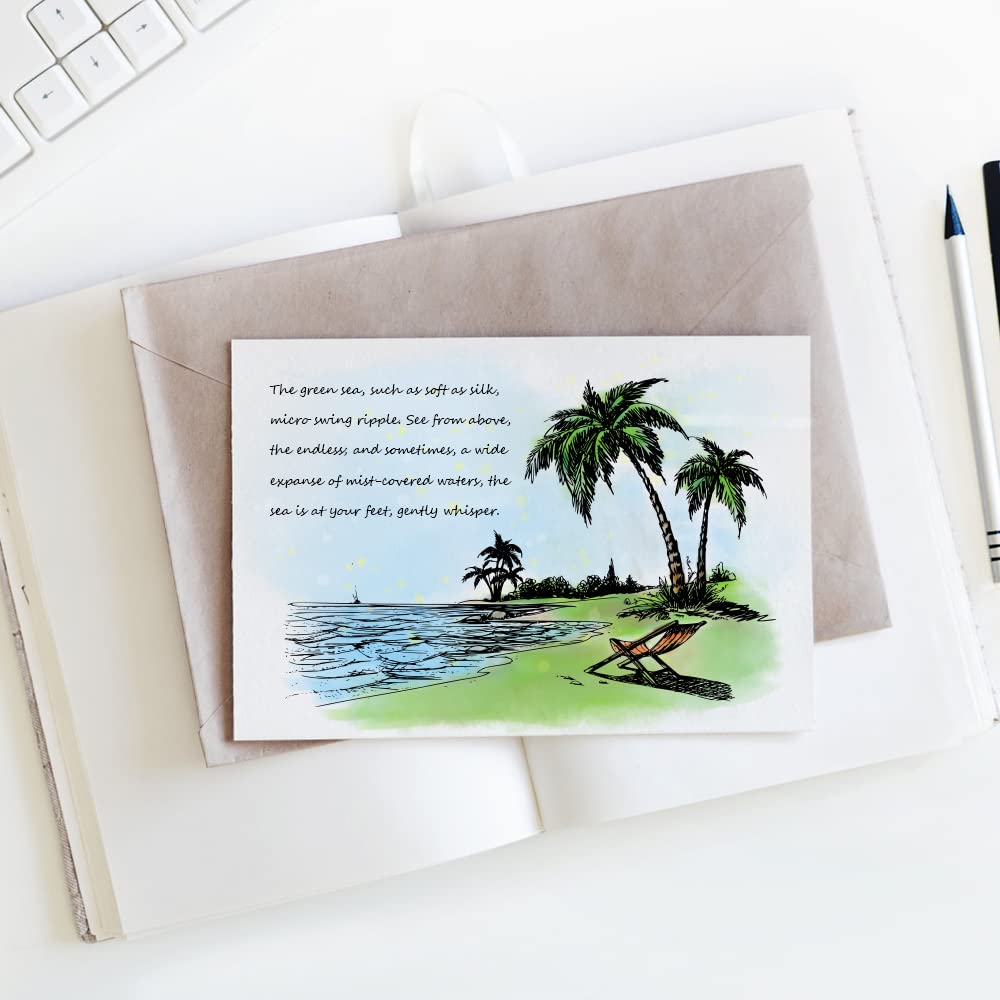 Clear Silicone Rubber Stamps for Card Making - Beach, Coconut Tree & Deck Chair Designs - DIY Scrapbooking, Photo Album Decorations - Perfect for Summer Holiday Crafts & Memory Keeping
