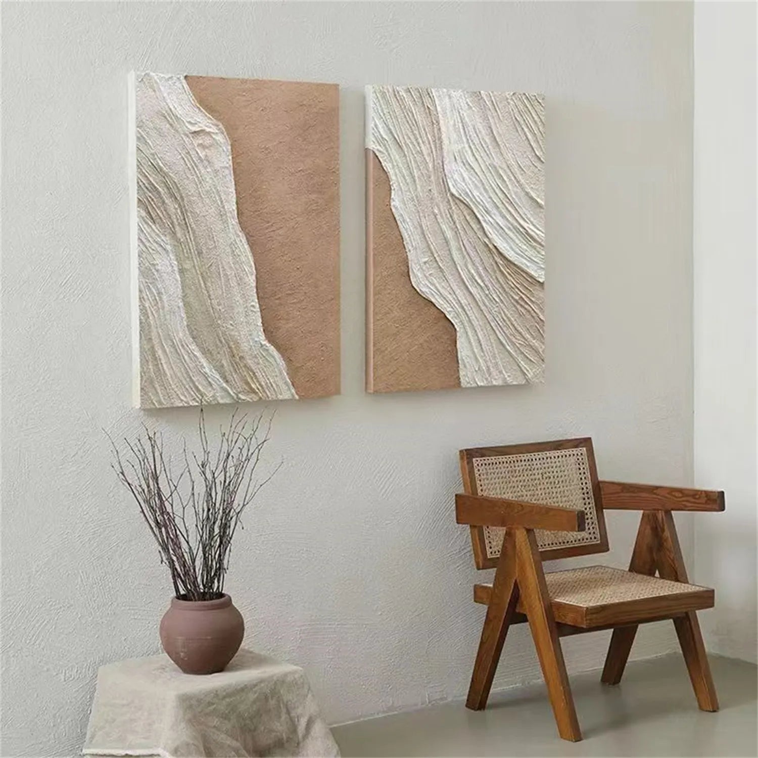 Ocean and Sky Painting Set of 2 - Modern Coastal Wall Art for Living Room & Bedroom Decor - Ready to Hang Canvas Prints - Perfect for Beach House or Office Wall Decor