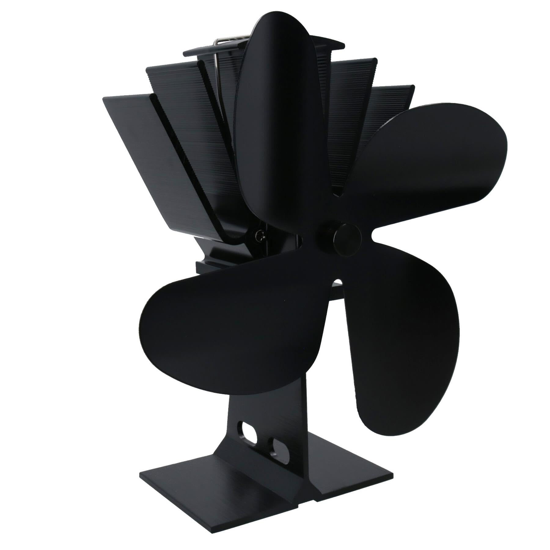 AB Tools 4 Blade Stove Fan - Black Heat Powered Fan for Wood Burning Stoves, Log Burners & Fireplaces - Efficient Heat Distribution for Cozy Home Heating