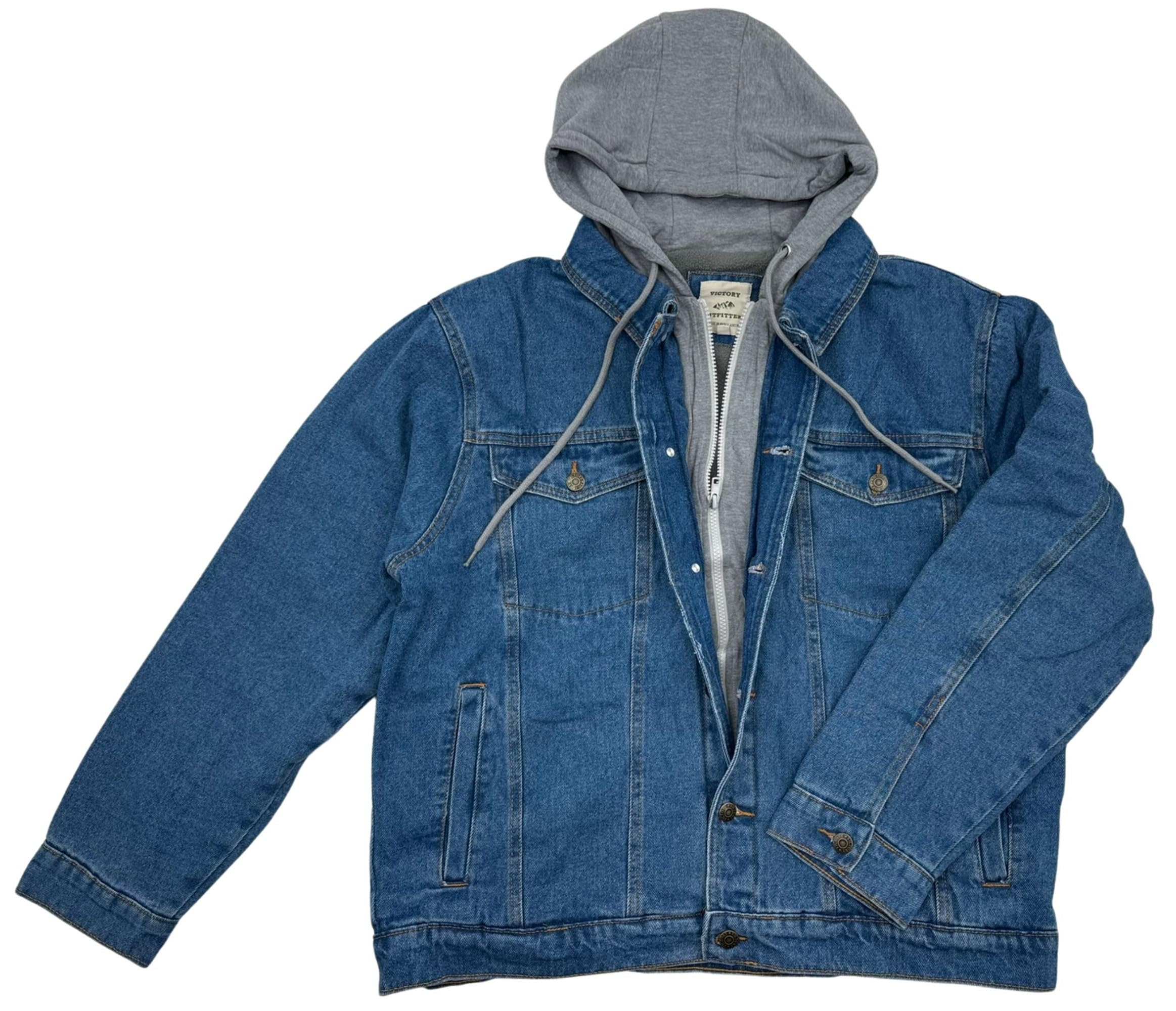 Victory Outfitters Men's Fleece Lined Washed Denim Jacket - Warm Winter Coat for Outdoor Activities, Casual Wear & Street Style Fashion