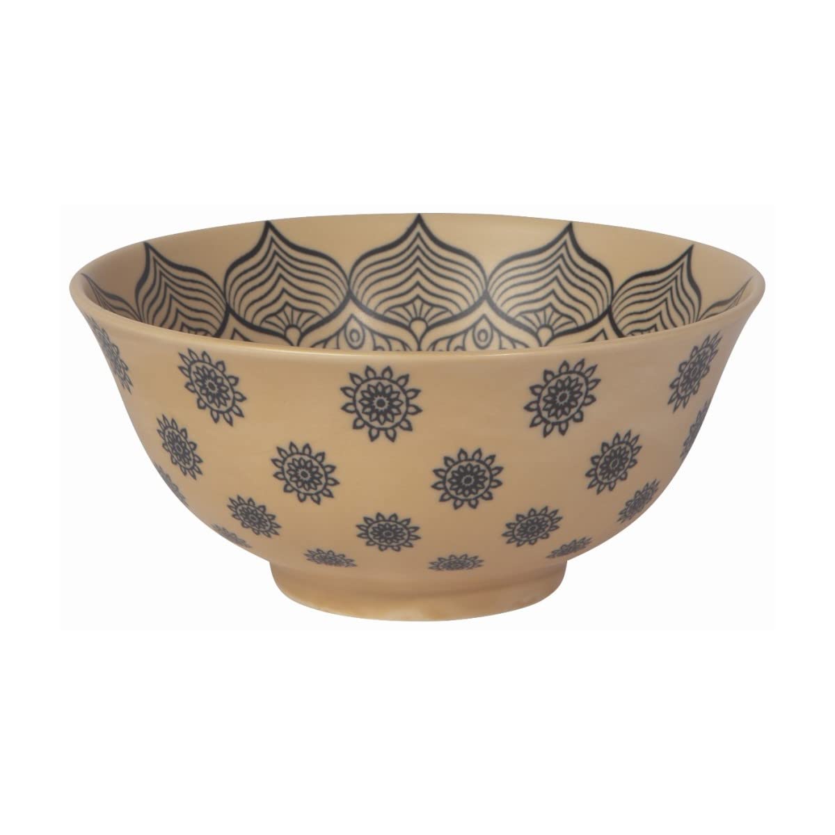 Danica Heirloom 20oz Medium Stamped Bowl with Mandala Design - Handcrafted Ceramic Serving Bowl for Soups, Salads, and Decorative Display