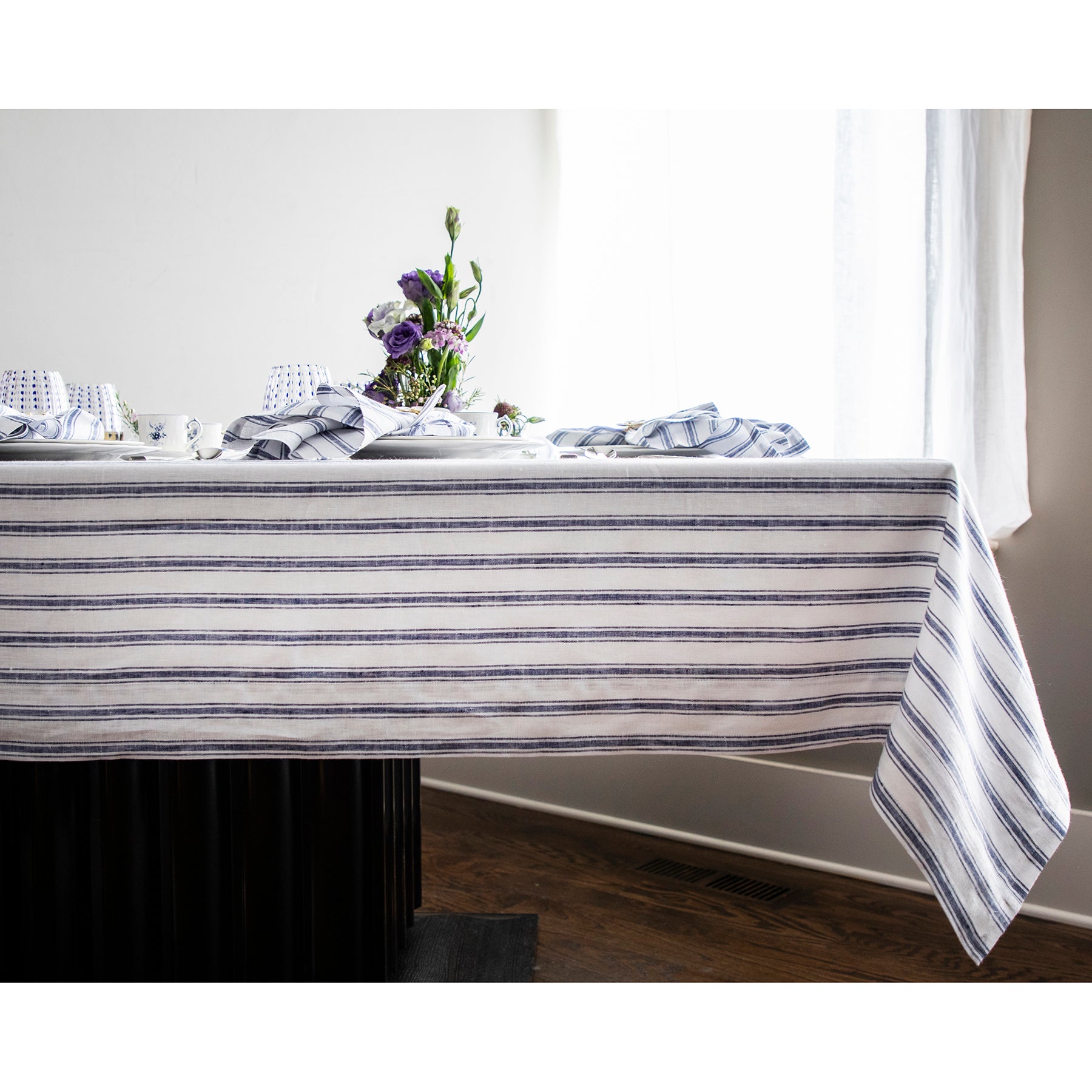 Sky Blue & White Capri Stripe