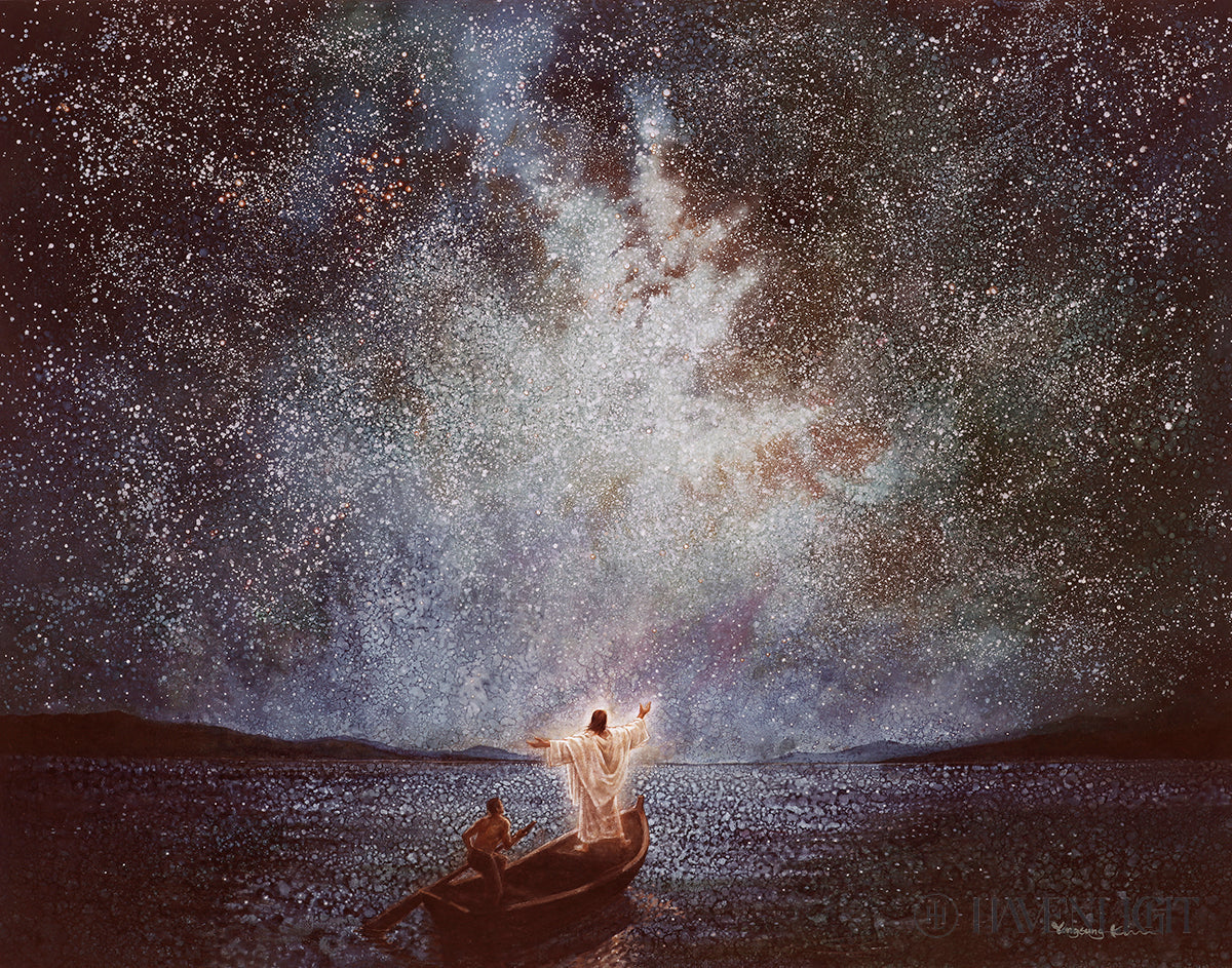Calm And Stars By Yongsung Kim - Beautiful Celestial Wall Art for Home & Office Decor - Perfect for Bedroom, Living Room, Meditation Space