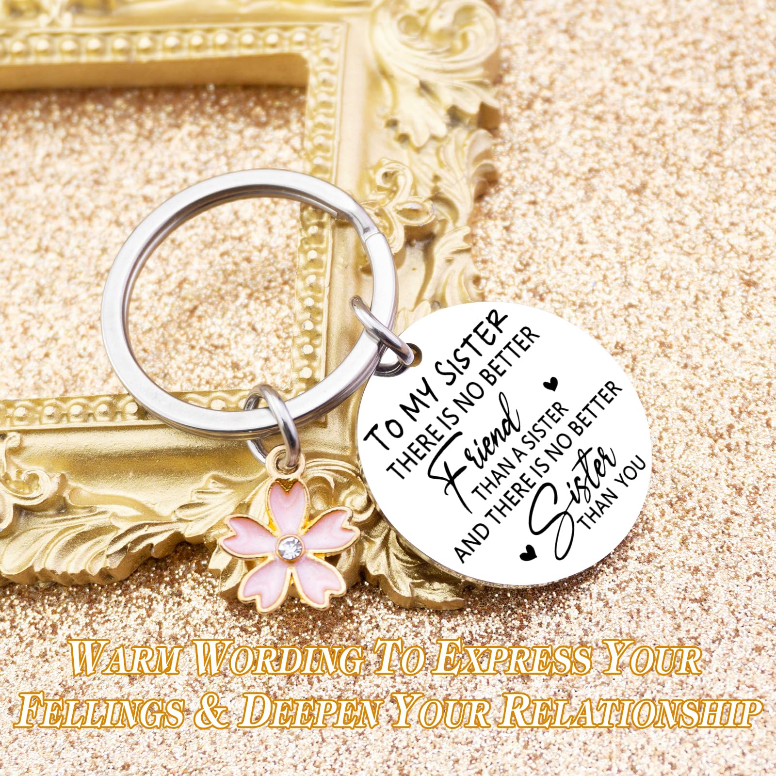 ibiwe Best Sister Ever Heart Keychain - Thoughtful Gifts for Sisters, Friends & Besties | Birthday, Graduation & Special Occasion Presents | Cute Soulmate Key Chain for Women & Girls | Perfect for Sisterhood Celebrations, Friendship Tokens & Everyday Carry