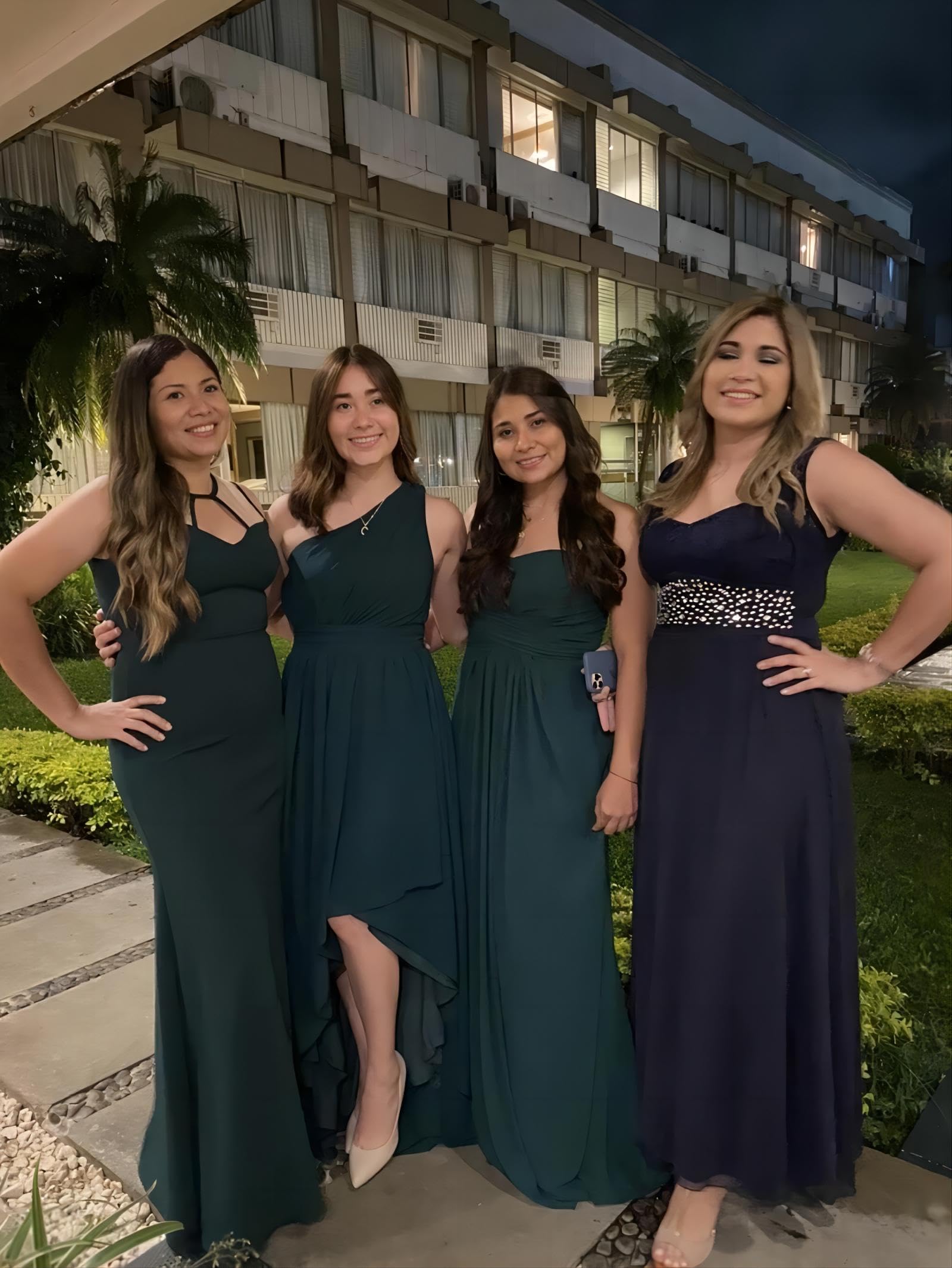 JAEDEN Elegant One Shoulder High Low Pleat Chiffon Bridesmaid Dress 2025 - Perfect for Weddings, Formal Events & Special Occasions