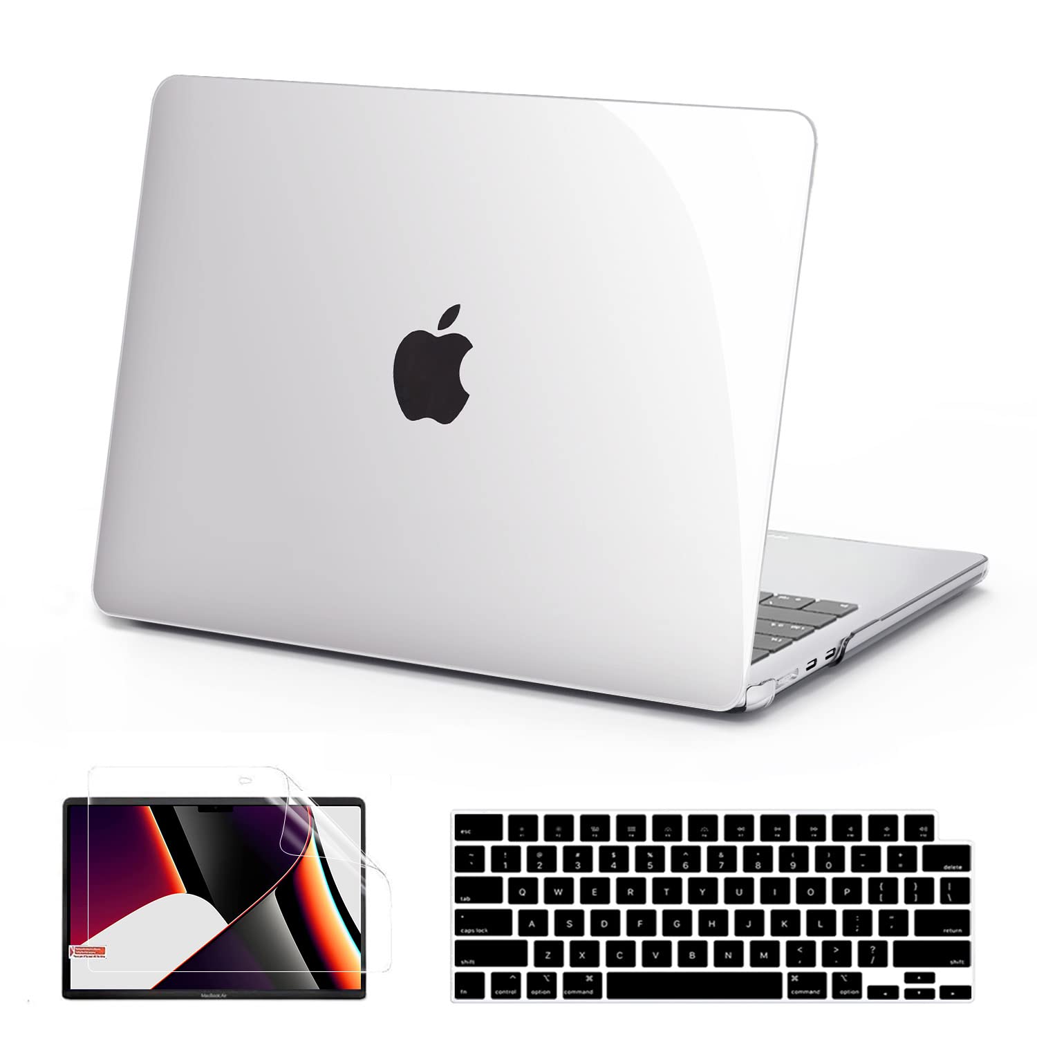 iPAPA Clear Hard Shell Case for MacBook Pro 14 inch (2021-2023 Models A2779/A2442 M1/M2 Pro/Max Chip) - Includes Keyboard Cover & Screen Protector | Durable Transparent Protection for Work, Travel & School