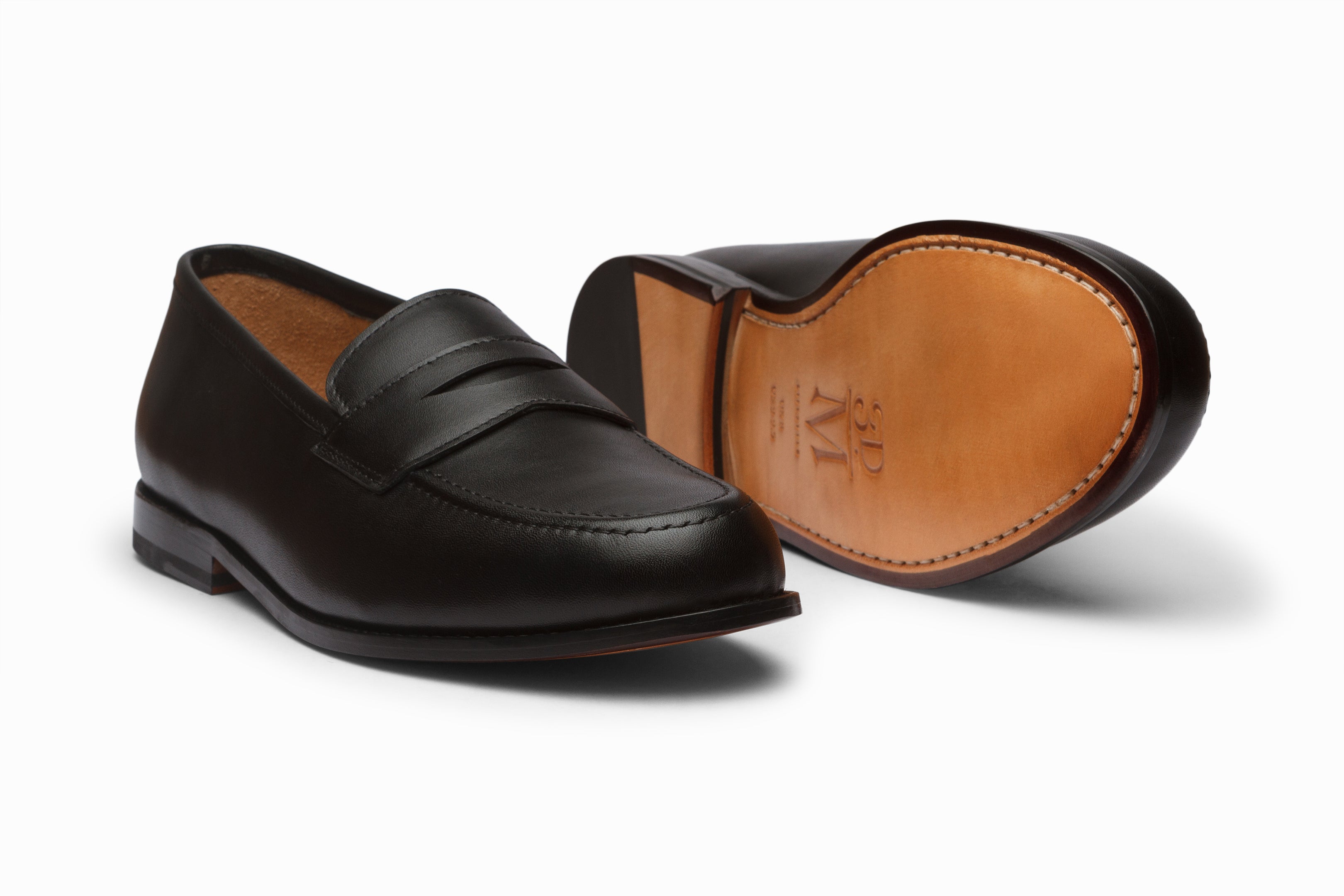 John Penny Loafer Shoes for Men - Classic Black Leather Slip-On Dress Loafers | Comfortable & Stylish for Business, Office, and Formal Occasions