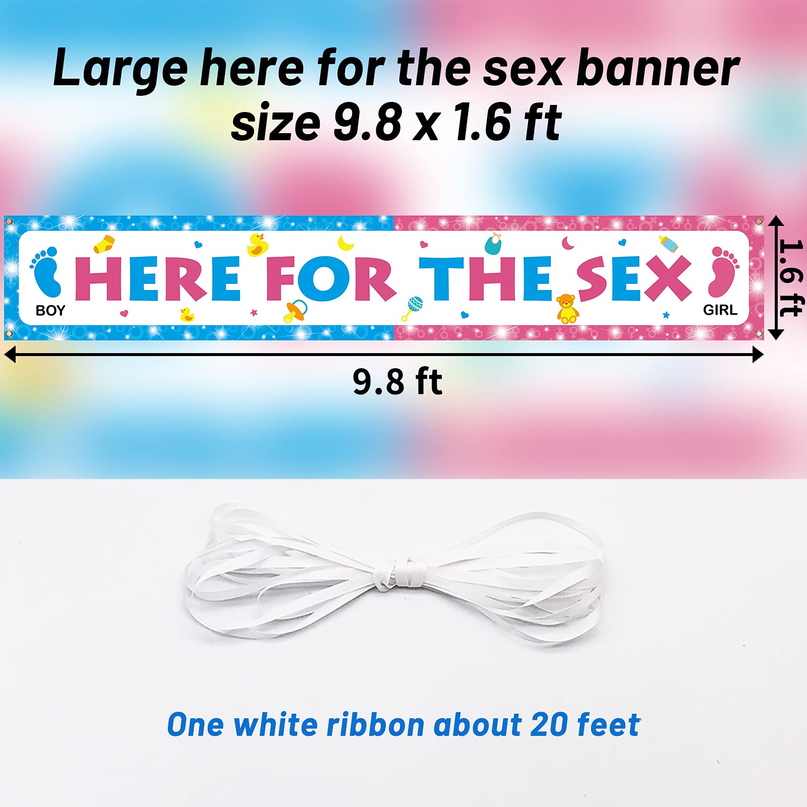 Gender Reveal Party Decorations - Blue & Pink Baby Shower Banner, Photo Booth Backdrop for Boy or Girl Reveal Celebrations | Perfect for Baby Showers, Gender Announcements & Maternity Photoshoots