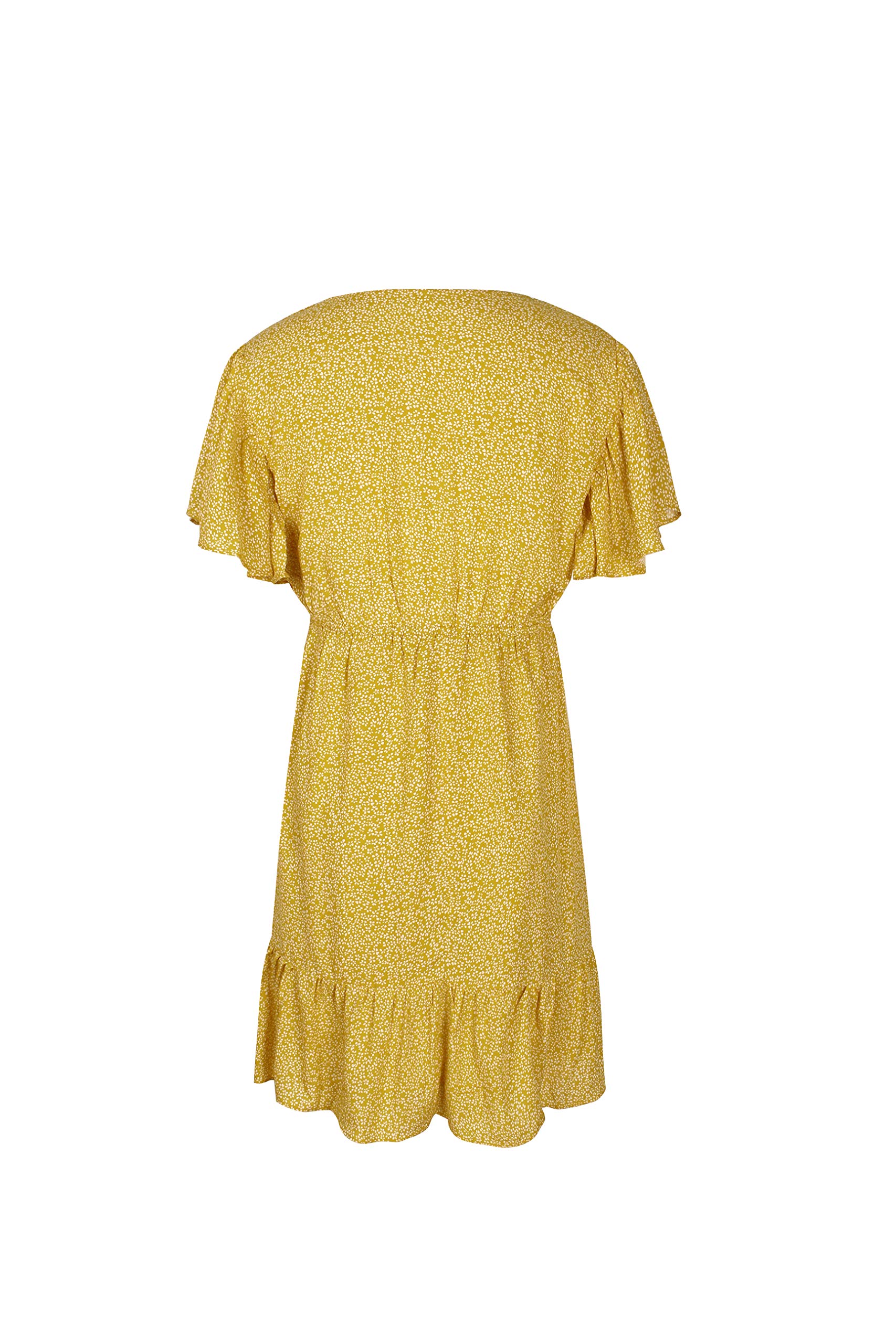 Women's Summer Sweet & Cute Wrap Dress - Floral Printed Ruffle Short Sleeve Flowy Mini Dress for Beach, Vacation & Date Night | Lightweight Casual Sundress