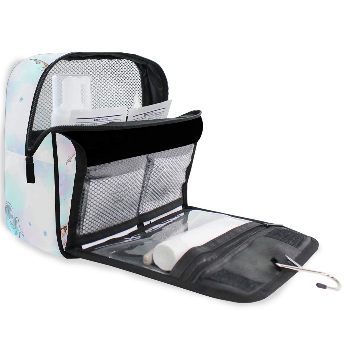 AUUXVA Watercolor Ballet Girl Travel Toiletry Bag - Hanging Cosmetic Organizer with Zipper Pockets & Handle, Portable Makeup Wash Bag for Women, Men & Girls | Perfect for Travel, Gym, Camping & Daily Use