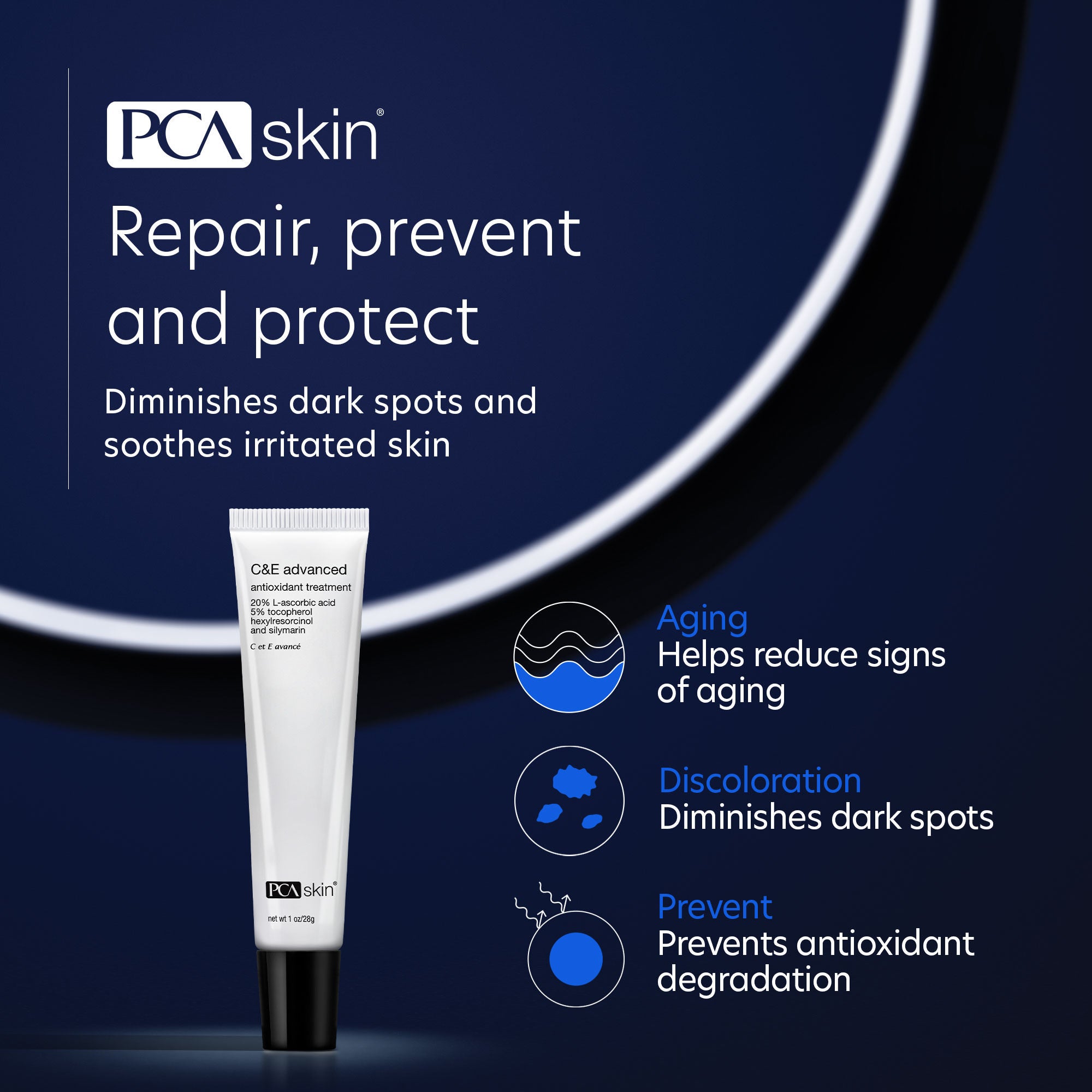 PCA Skin CE Advanced Serum - Anti-Aging Vitamin C Facial Treatment for Brightening & Wrinkles - Perfect for Daily Skincare Routine & Nighttime Repair