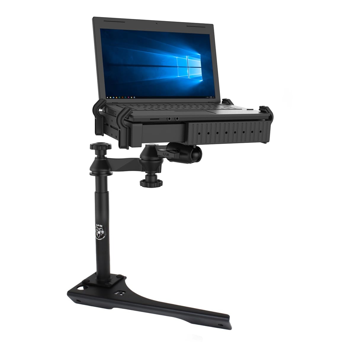 RAM MOUNTS No-Drill Laptop Mount for '19-24 Dodge Ram 1500 Pickup Trucks RAM-VB-186ST1-SW1 - Secure & Adjustable Laptop Holder for Work & Travel