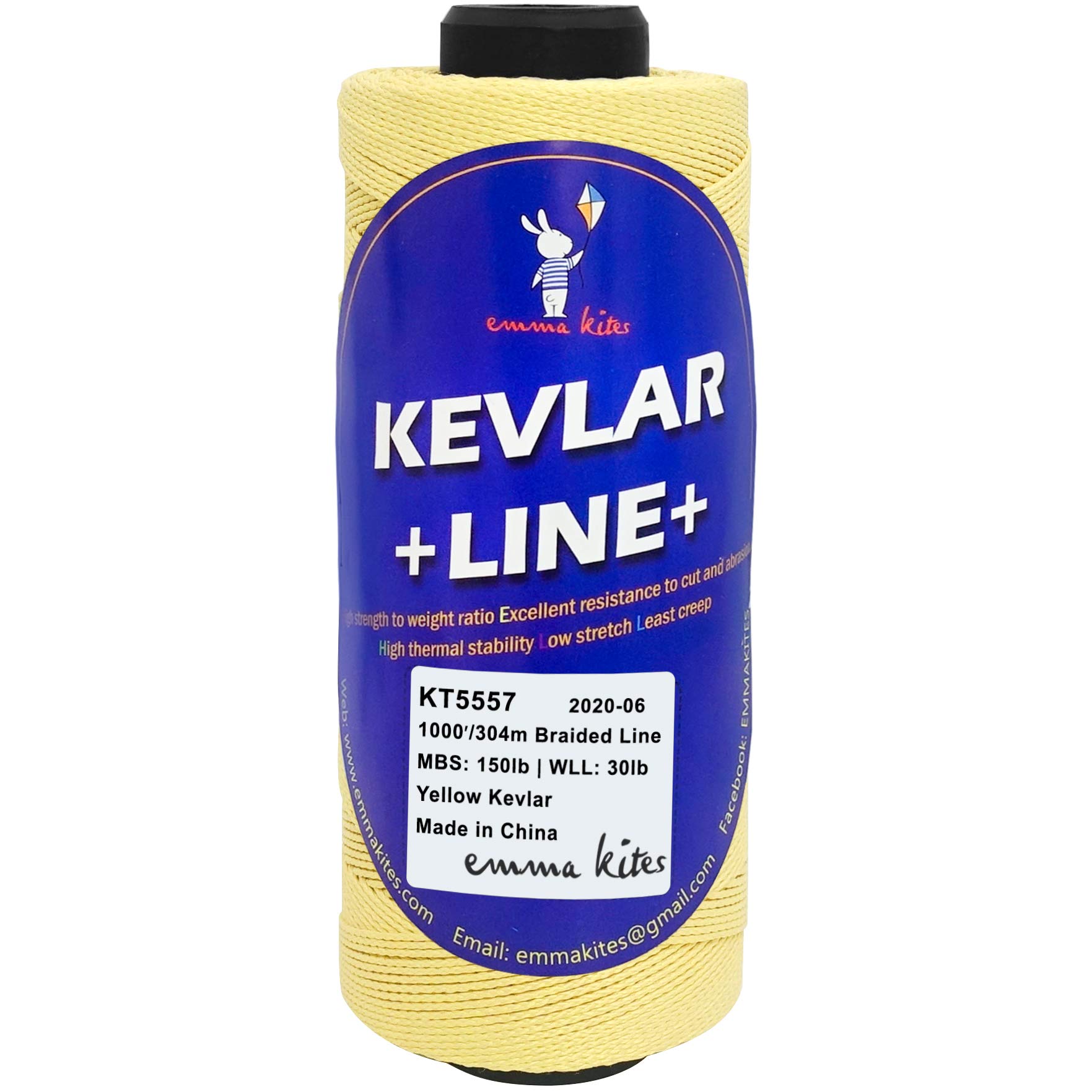 Emma Kites 1000Ft 150Lb Braided Kite String - Premium Kevlar Kite Line with Abrasion Resistance & Low Stretch - Ideal for Outdoor Activities, Tactical Survival, Hiking, Camping & Kite Flying