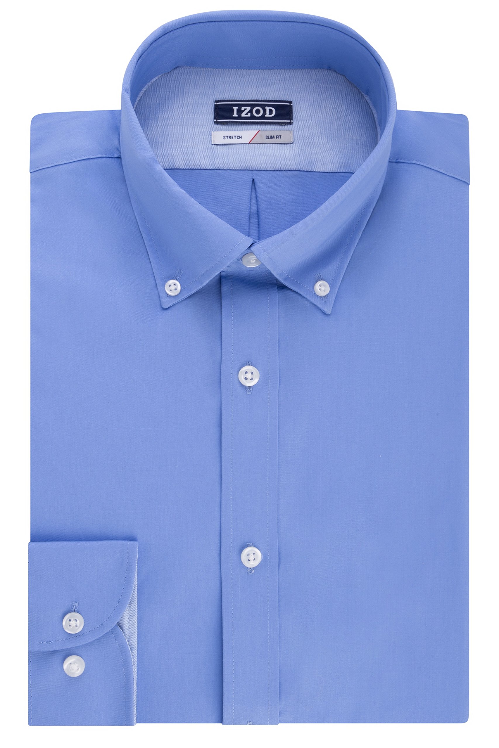 IZOD Men's Slim Fit Solid Button Down Collar Dress Shirt - Formal & Business Attire for Office, Interviews & Special Occasions