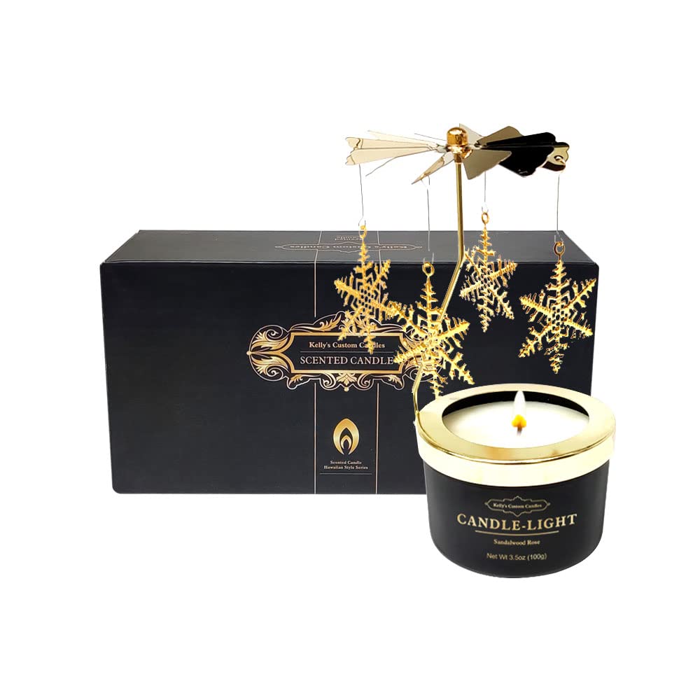 Kelly's Custom Rotatable Snowflake Candles - Unique Birthday Gifts for Women, Wife, Mom & Colleagues | Perfect for Christmas, Anniversary & Thanksgiving | Home Decor & Romantic Gift Idea