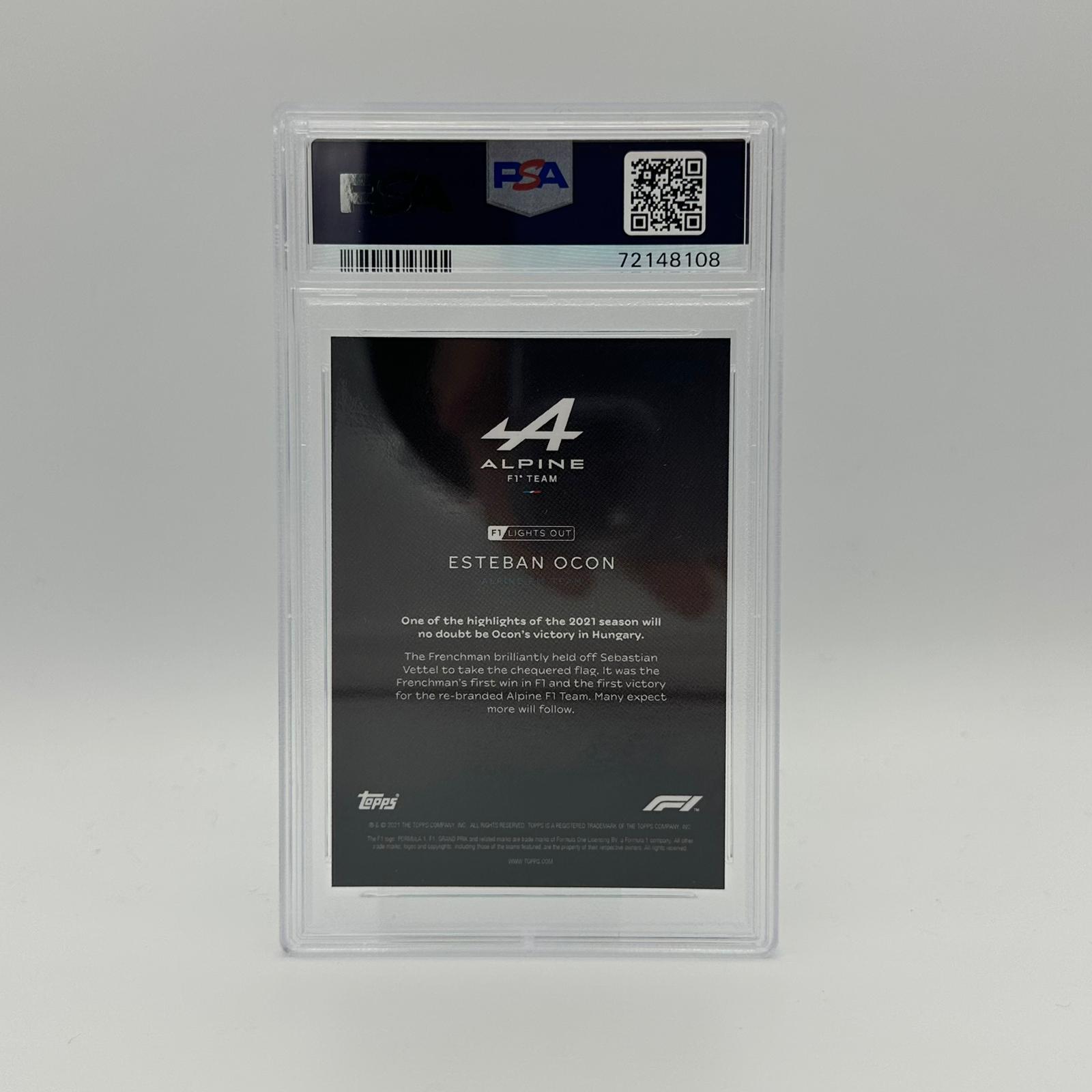 PSA 9 Graded 50/99 Esteban Ocon Blue Parallel Racing Card - Perfect for F1 Collectors, Sports Memorabilia Displays & Trading Card Investments