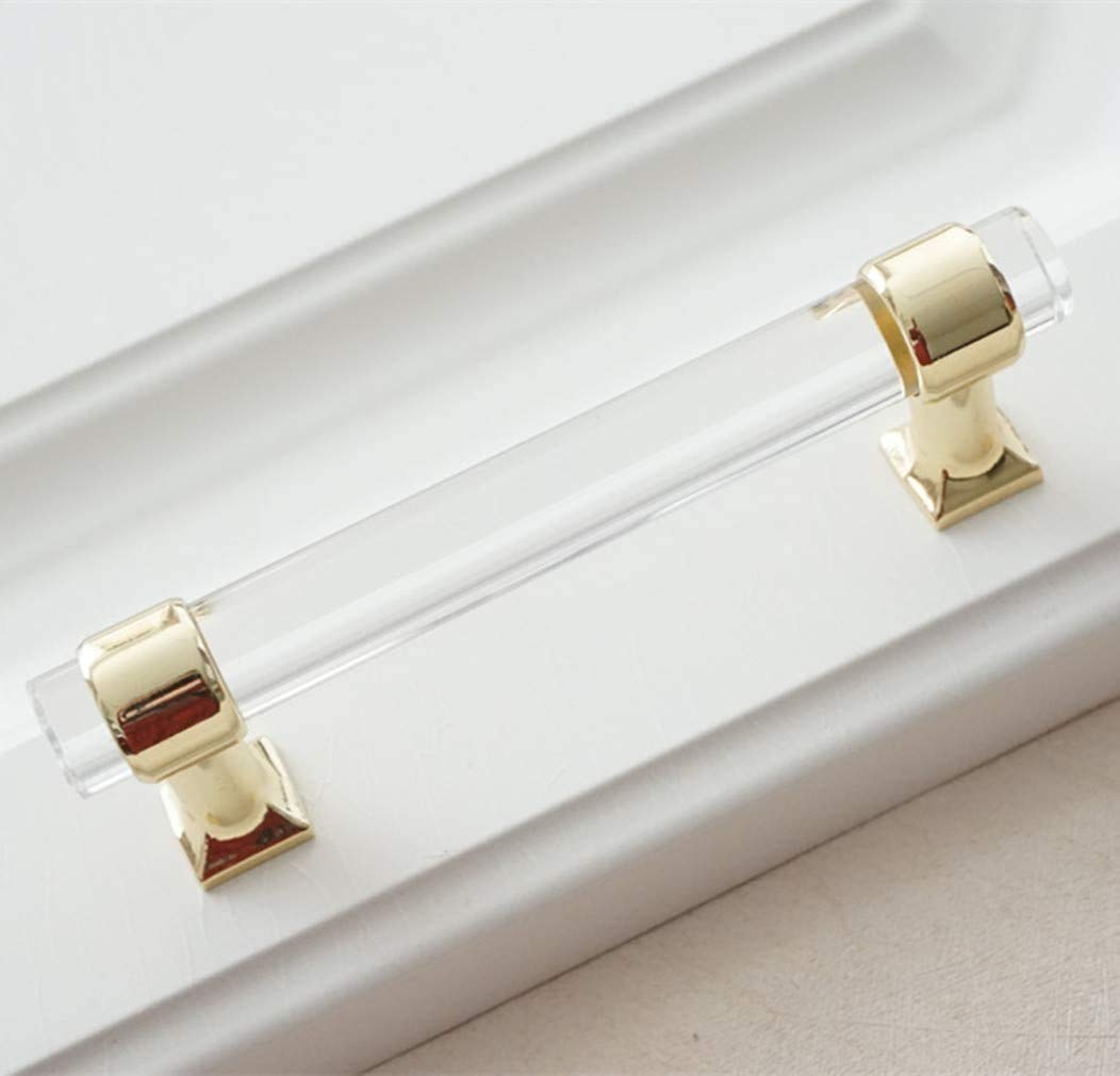 Gold Acrylic Knob Cabinet Pulls 2.5