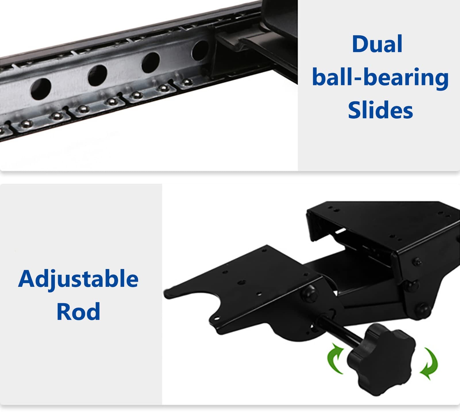 Ergonomic Under Desk Keyboard Tray - Adjustable Sliding Drawer with Wrist Rest for Gaming & Office Work, Black (20.5