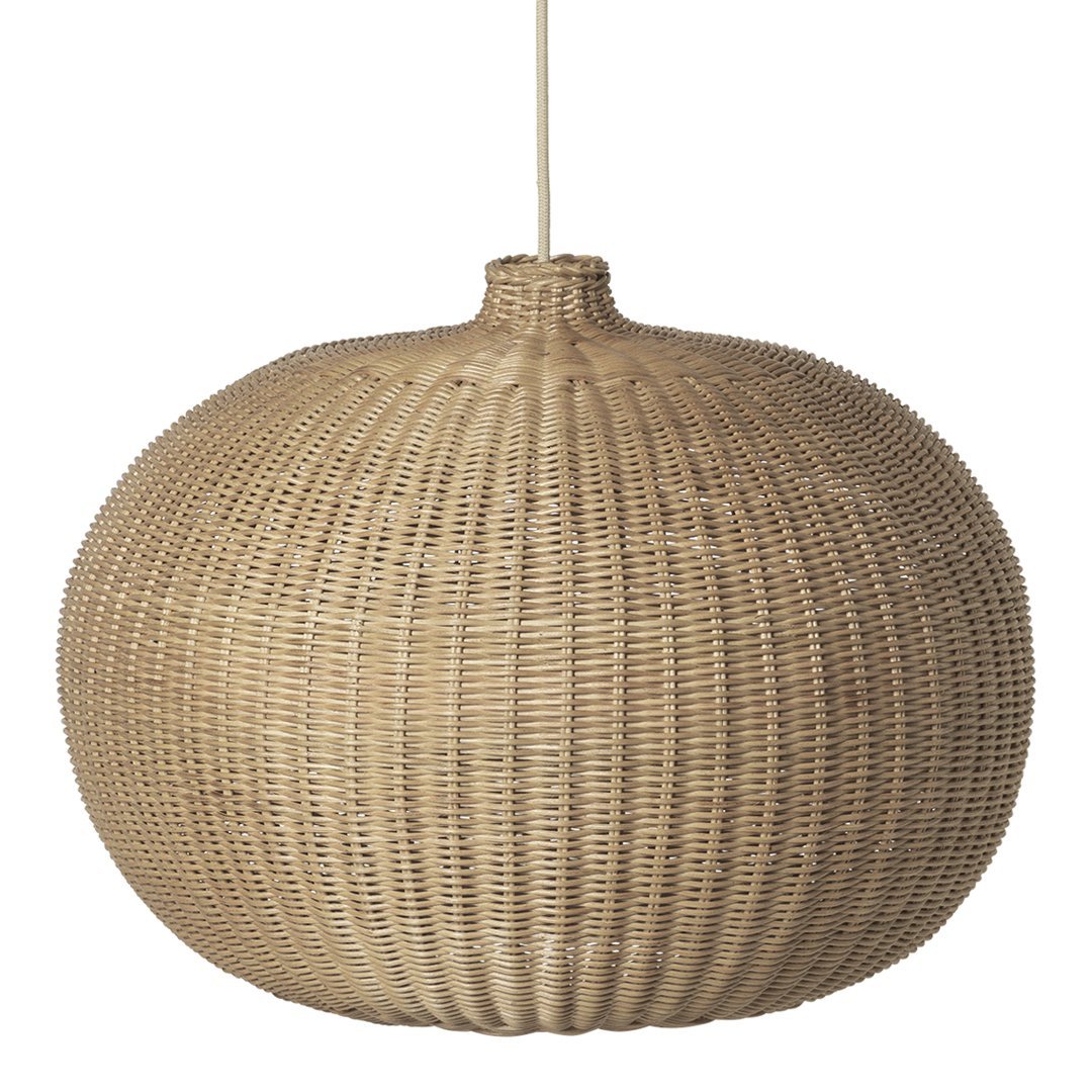 Handwoven Braided Rattan Lamp Shade - Natural Woven Pendant Light Fixture for Boho Bedroom, Living Room, and Patio Decor