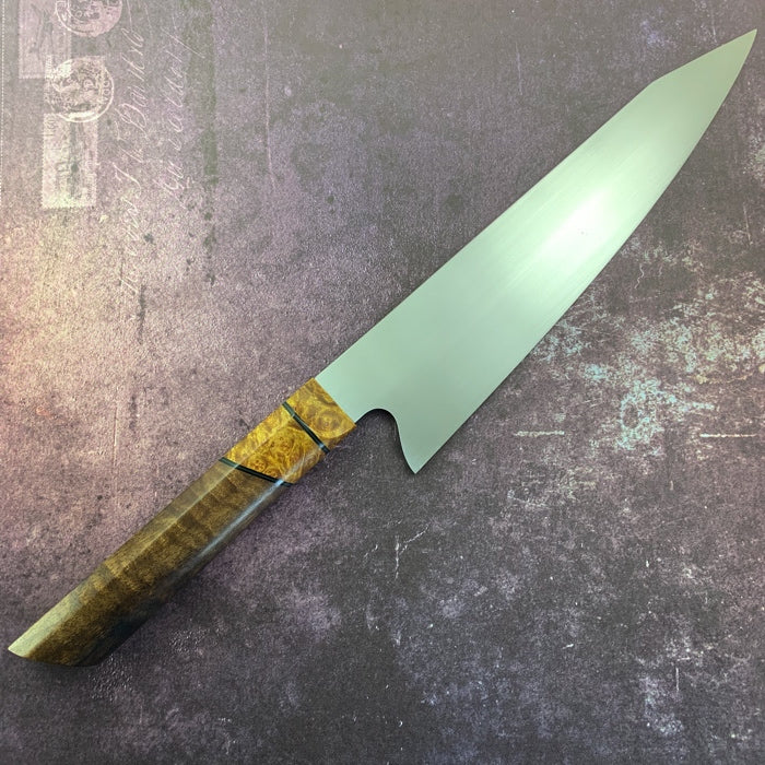 Premium 215mm AEB-L Stainless Steel K-Tip Gyuto Chef Knife by Joe Edson - Handcrafted Japanese Kitchen Knife for Professional Chefs & Home Cooking, Perfect for Slicing, Dicing & Precision Cutting