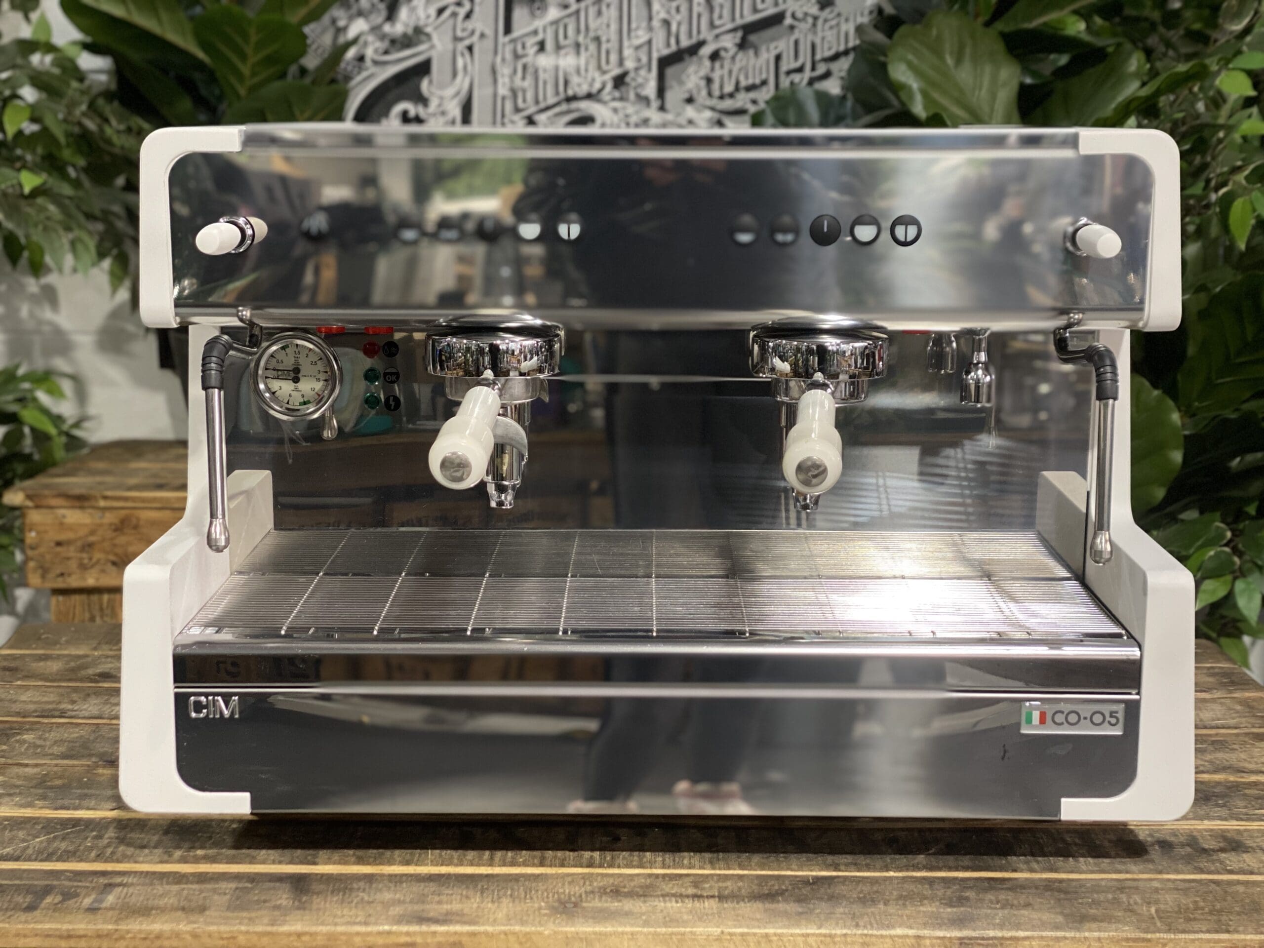 CIME CO 05 2 Group White Commercial Espresso Machine - Professional Coffee Maker for Cafes & Restaurants | Perfect for High-Volume Brewing & Barista Use