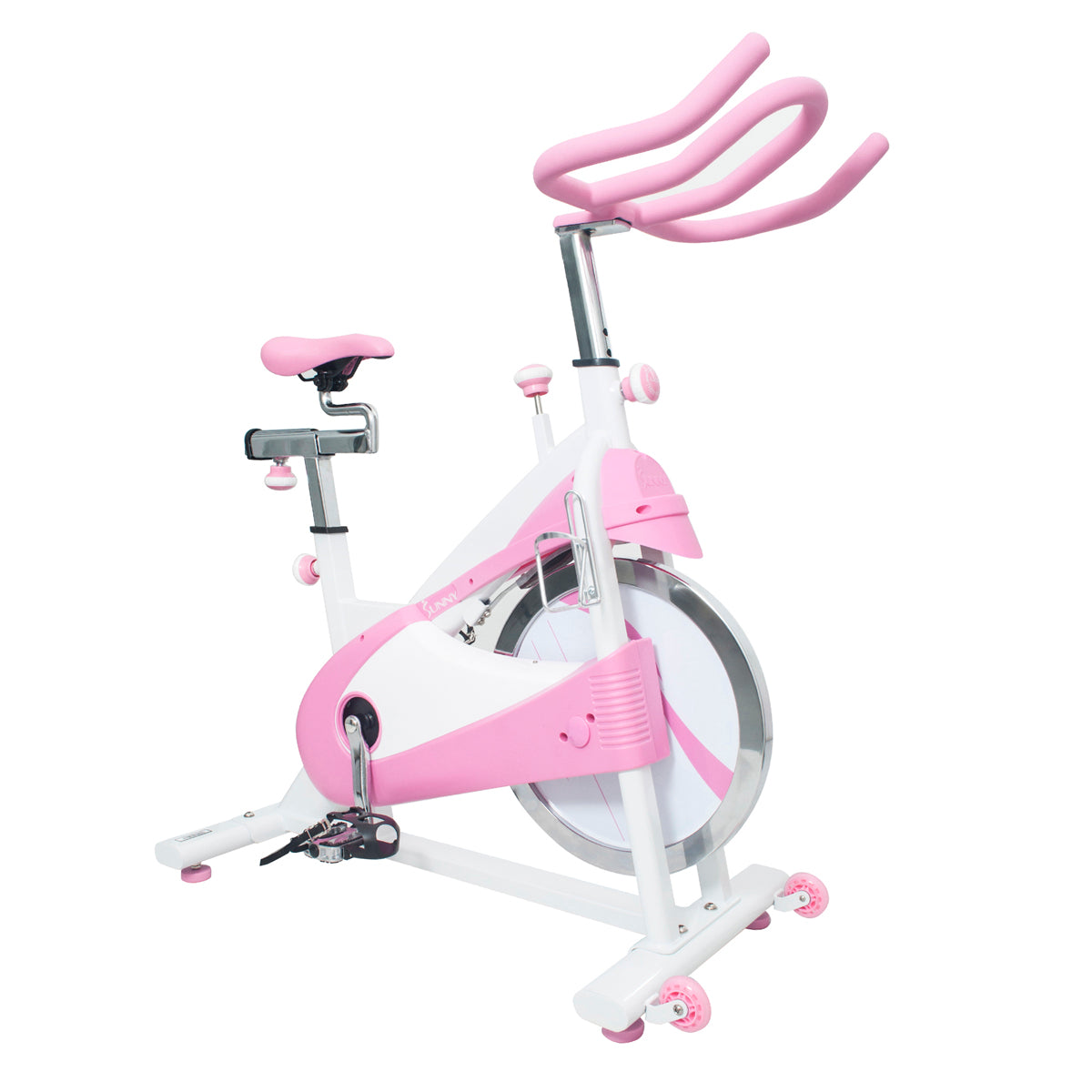 Premium Pink Belt Drive Exercise Bike - Quiet Indoor Cycling Trainer for Home Gym & Cardio Workouts - Perfect for Spin Classes, Weight Loss & Fitness Training