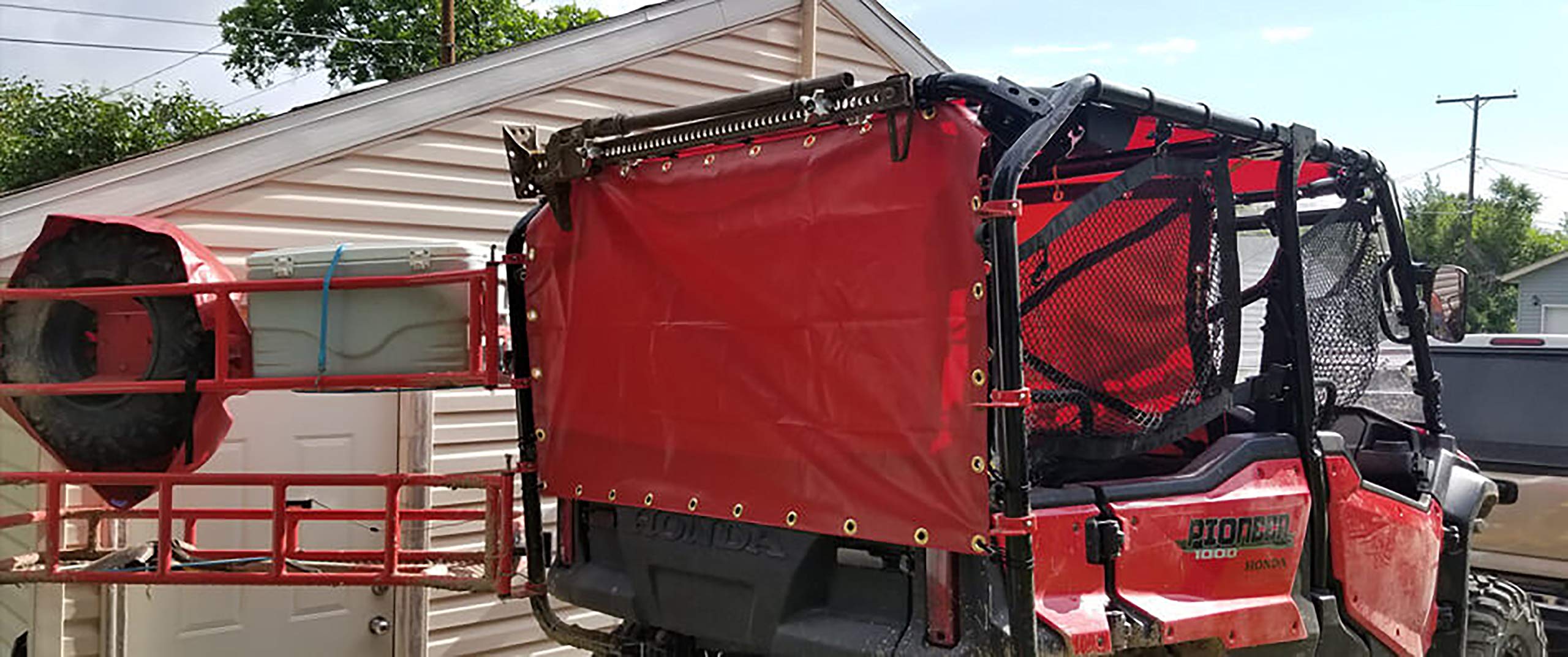 Heavy Duty 18 Oz Waterproof Tarpaulin - UV & Tear Resistant Cover for Roof, Canopy, Camping, Patio, Pool & Boats (10'x12', Red) - Ideal for Outdoor Protection & Emergency Shelter