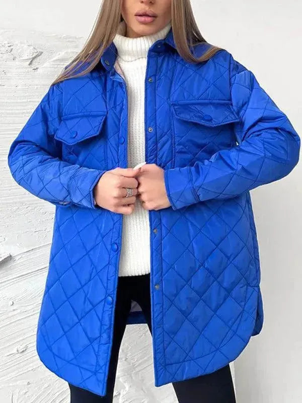Stylish Loose Fit Women's Quilted Shirt Jacket - Lightweight Layering for Fall & Spring | Casual Outfits, Outdoor Activities & Travel Essentials