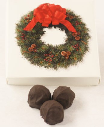 Premium Dark Chocolate Covered Key Lime Fruit Truffles - 8 oz. Wreath Box Gift | Gourmet Dessert for Holidays, Parties & Special Occasions