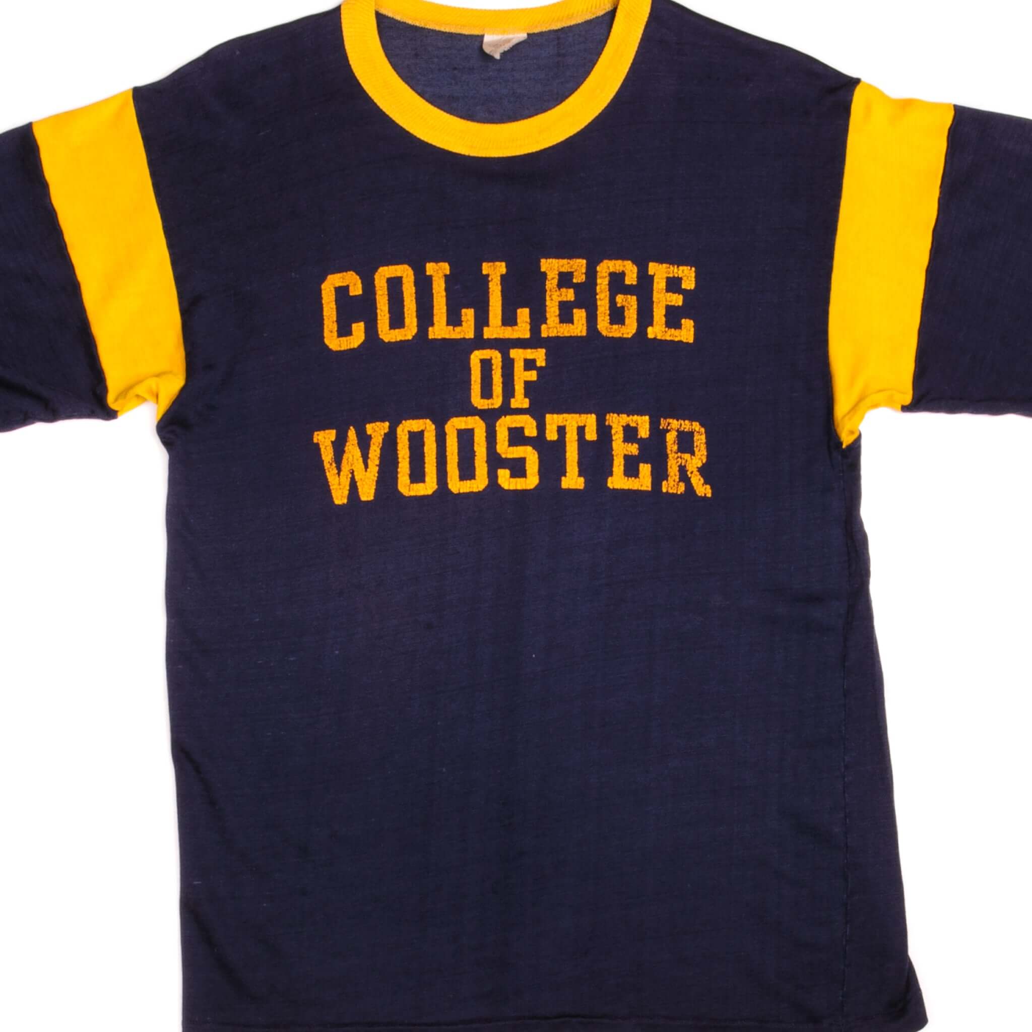 Vintage College of Wooster T-Shirt 1970s - Small Size, Made in USA - Retro College Apparel for Alumni, Students & Vintage Clothing Collectors