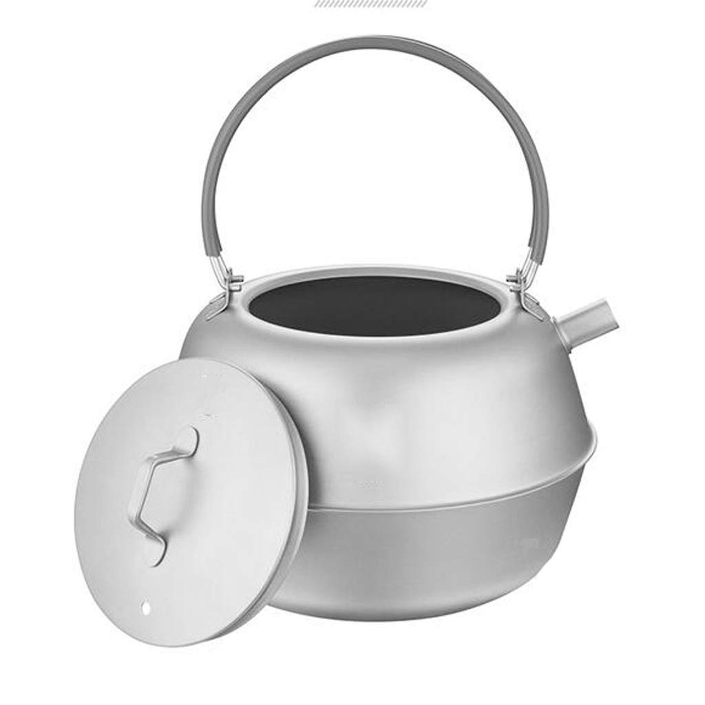 YCDJCS 1500ml Pure Titanium Camping Kettle - Lightweight Tea Pot & Water Jug for Outdoor Hiking, Backpacking - Anti-Scald Handle & Lid - Perfect for Coffee, Tea, Boiling Water - Ideal for Camping, Picnics, RV Trips & Emergency Preparedness