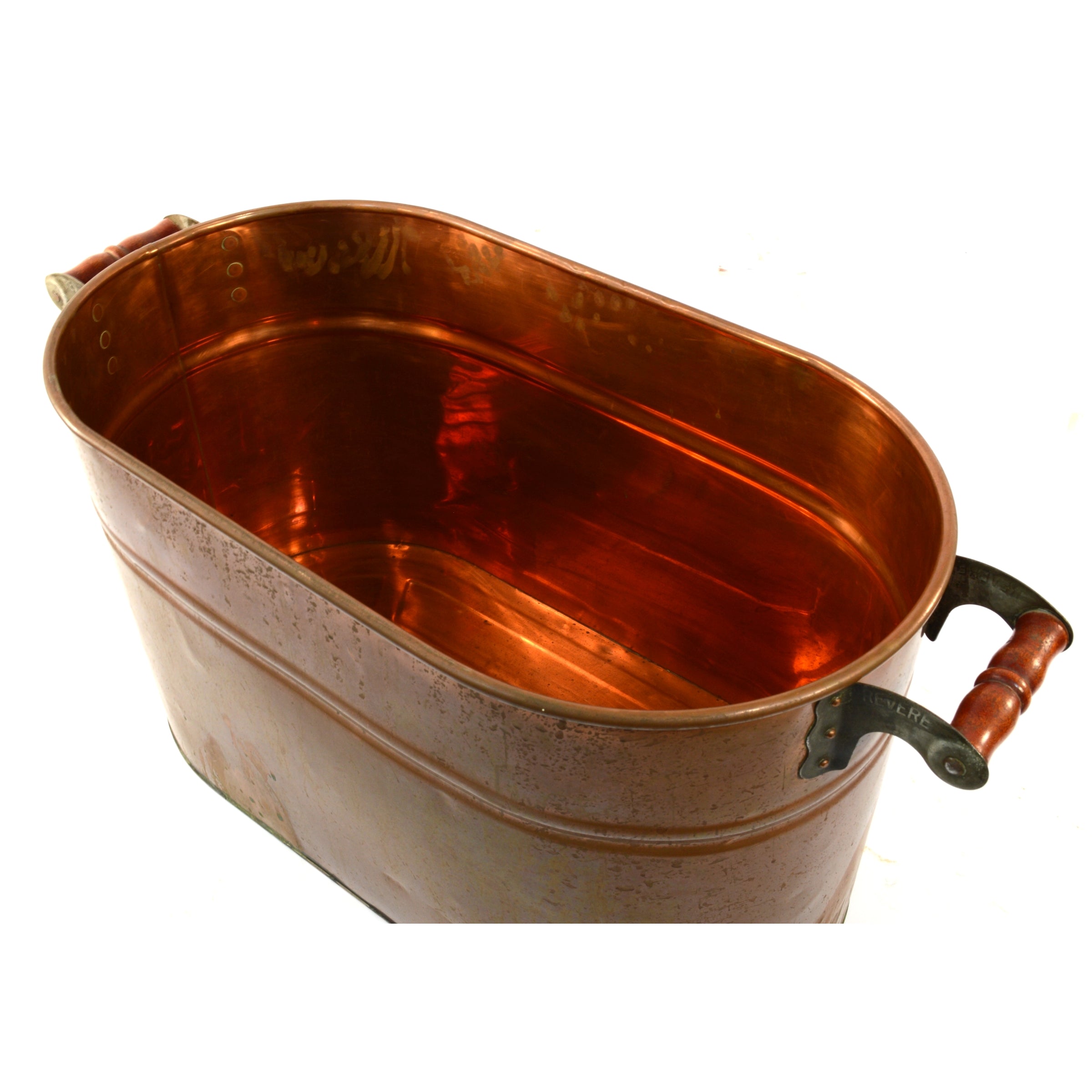 Vintage Revere Copper 14-Gallon Roasting Pan with Double Handles & Original Lid - Perfect for Large Family Dinners, Holiday Cooking, and Professional Catering