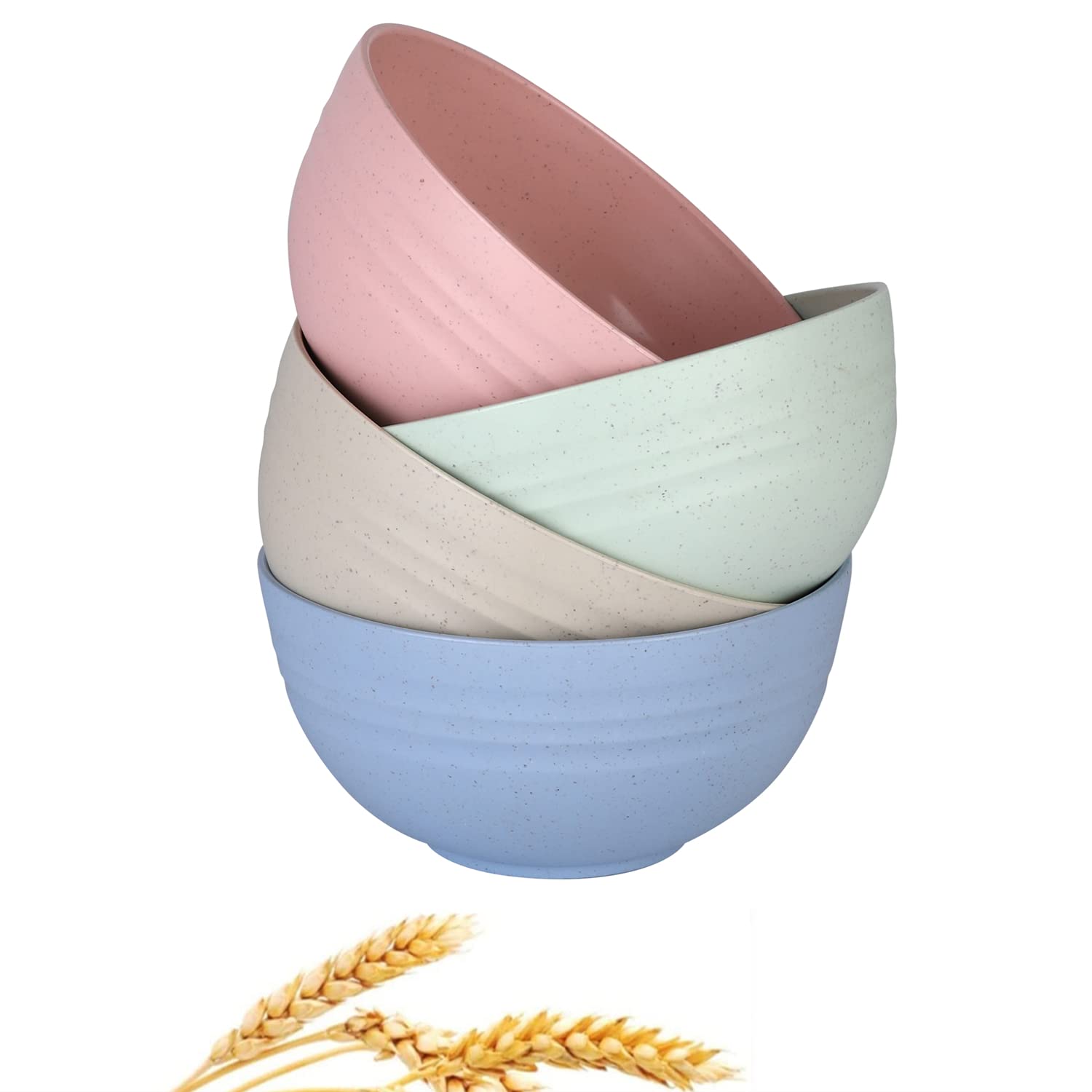 Eco-Friendly Wheat Straw Cereal Bowls Set - Unbreakable, Lightweight Dinner Dishes (4-Pack, 4.5