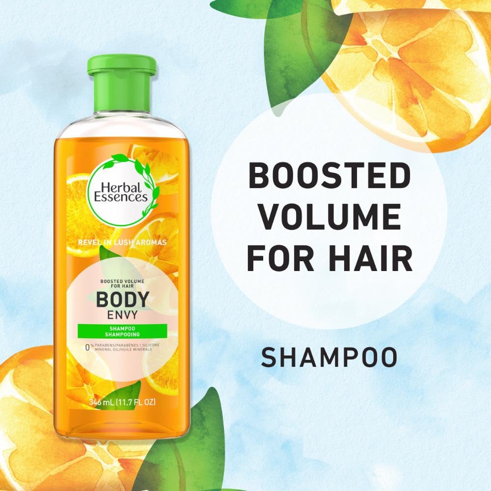 Herbal Essences Volumizing Shampoo & Body Wash - 11.7 fl oz for Thicker, Fuller Hair - Perfect for Daily Use at Home & Travel