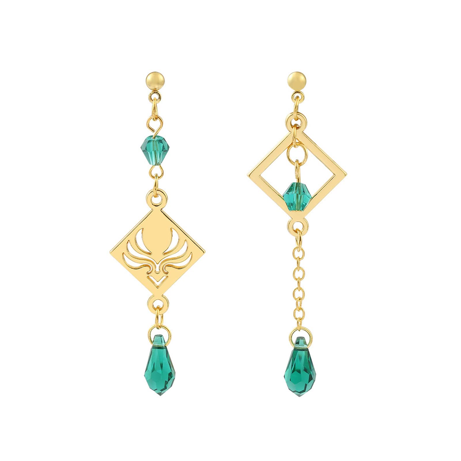 Genshin Impact Anemo Vision Dangle Earrings for Women - Anime Game Cosplay Jewelry, Eye of God Element Stud Earrings for Girls | Perfect for Cosplay, Gift Giving, and Anime Conventions