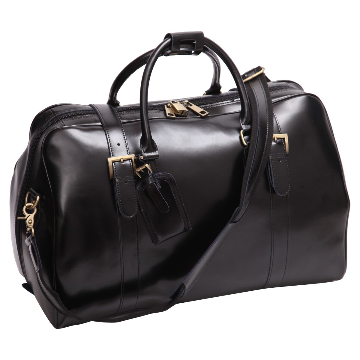 **Leathario Men's Genuine Leather Duffle Bag for Travel & Weekend - Stylish Overnight Carryall (Black-141) - Perfect for Business Trips, Gym & Short Getaways**