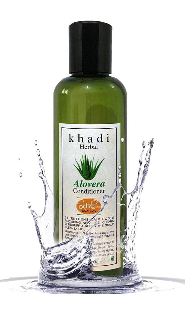 Khadi Natural Aloe Vera Herbal Hair Conditioner for Curly, Dry & Frizzy Hair - Controls Hair Fall | Paraben & SLS Free Conditioner for Men & Women (200ml) - Perfect for Daily Hair Care & Hydration