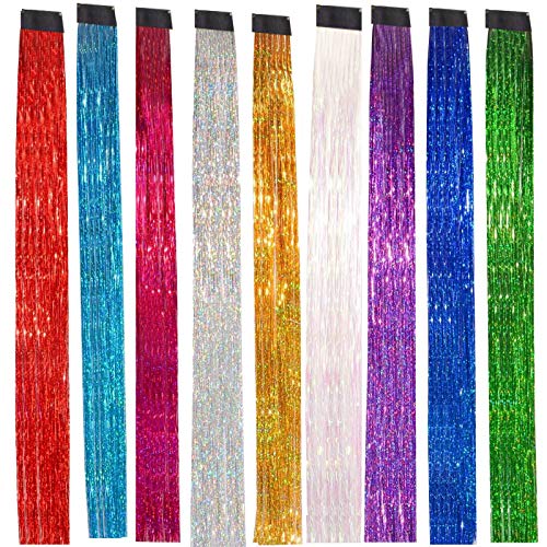 9PCS Sparkly Hair Clips Set - Colorful Curly Hairpins, Shiny Hair Accessories for Women & Girls - Perfect for Parties, Weddings, and Daily Styling