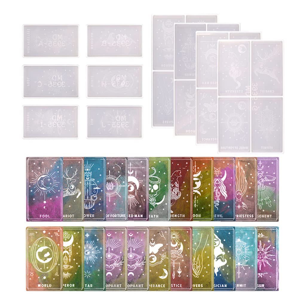 Premium Silicone Tarot Card Molds - DIY Major Arcana Resin Casting Kit for Handmade Divination Cards & Game Decorations | Perfect for Wiccan Altars, Witchy Gifts & Spiritual Craft Projects