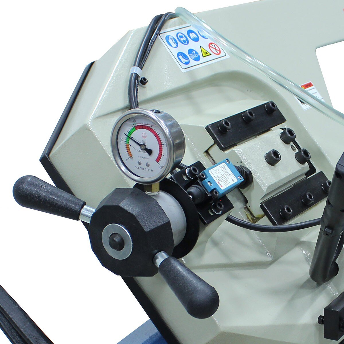 Baileigh Industrial BA9 1001557 BS 350M Dual Miter Band Saw - Heavy Duty Metal & Wood Cutting for Workshop & DIY Projects