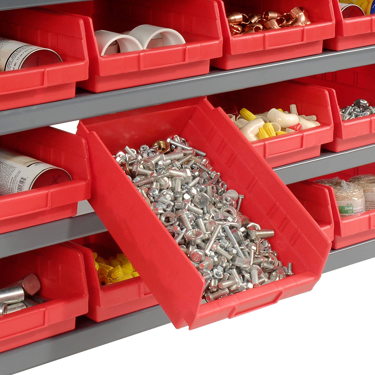 Global Industrial 7-Shelf Steel Storage Rack with 24 Plastic Bins (4