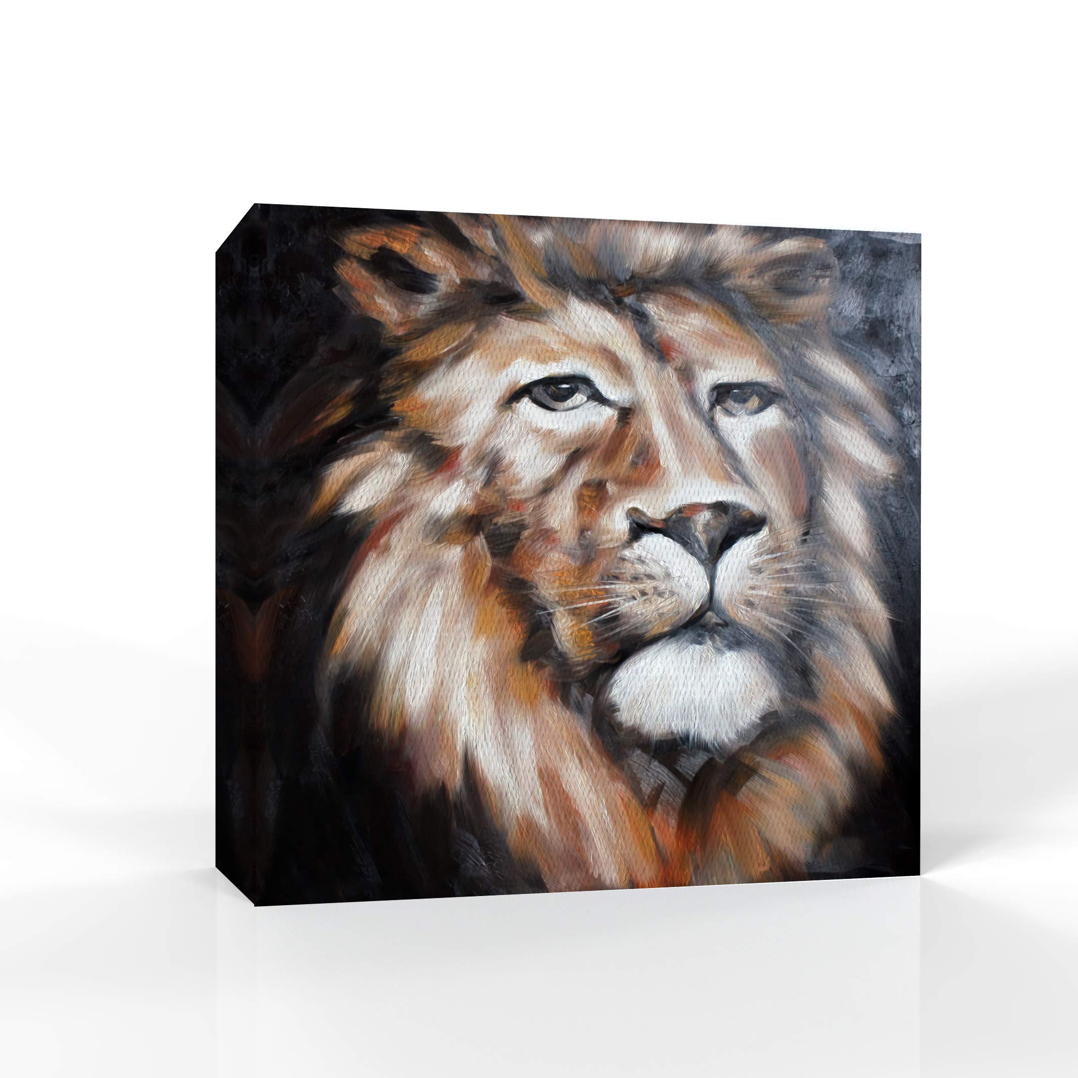 Wall26 Canvas Wall Art Brave Lion Pictures - 24x24 Inches Framed Canvas Prints for Bedroom, Living Room, Office, and Home Decor
