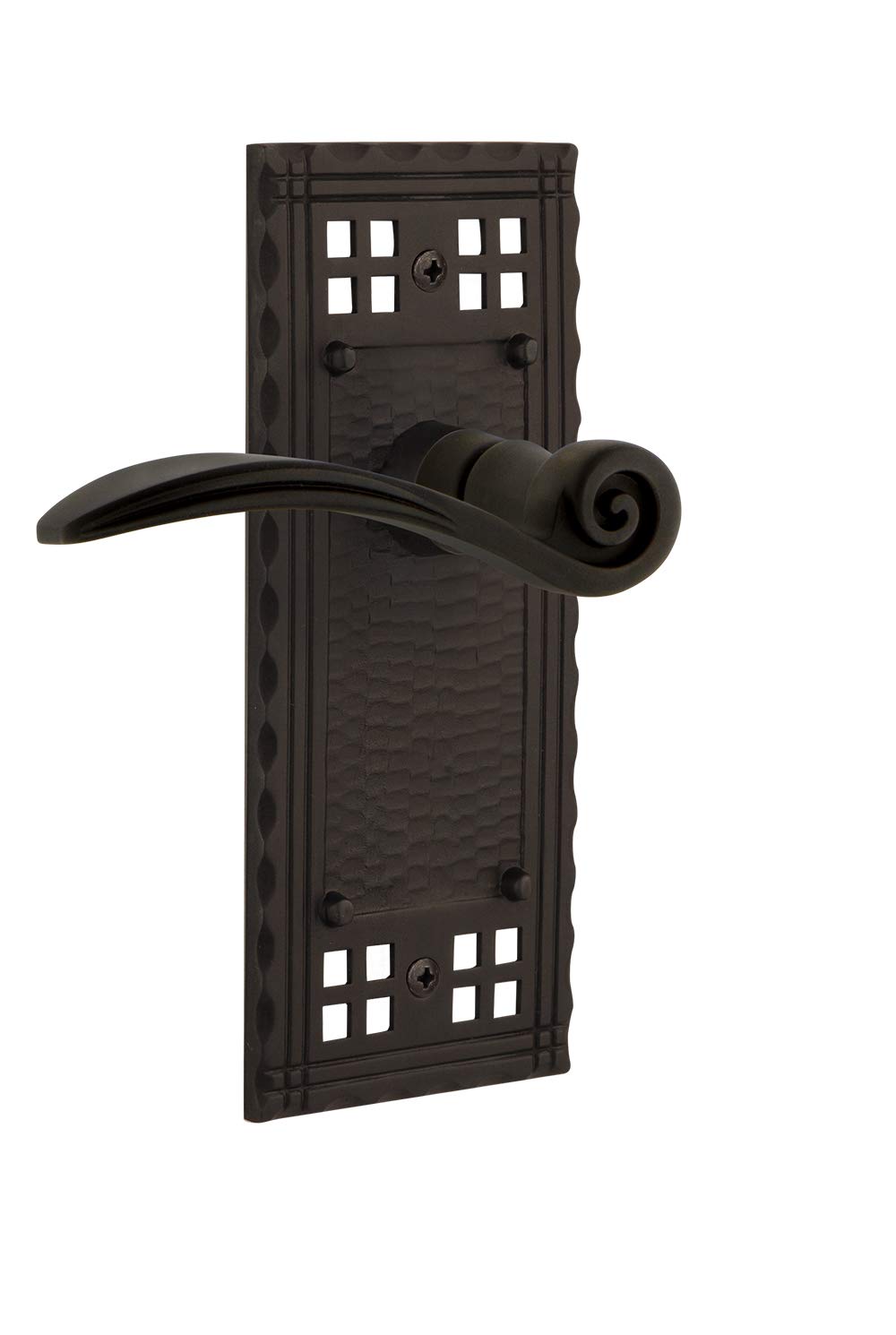 Nostalgic Warehouse Craftsman Plate Single Dummy Swan Lever - Oil-Rubbed Bronze Door Handle for Vintage Home Decor | Perfect for Bedroom, Bathroom & Interior Doors