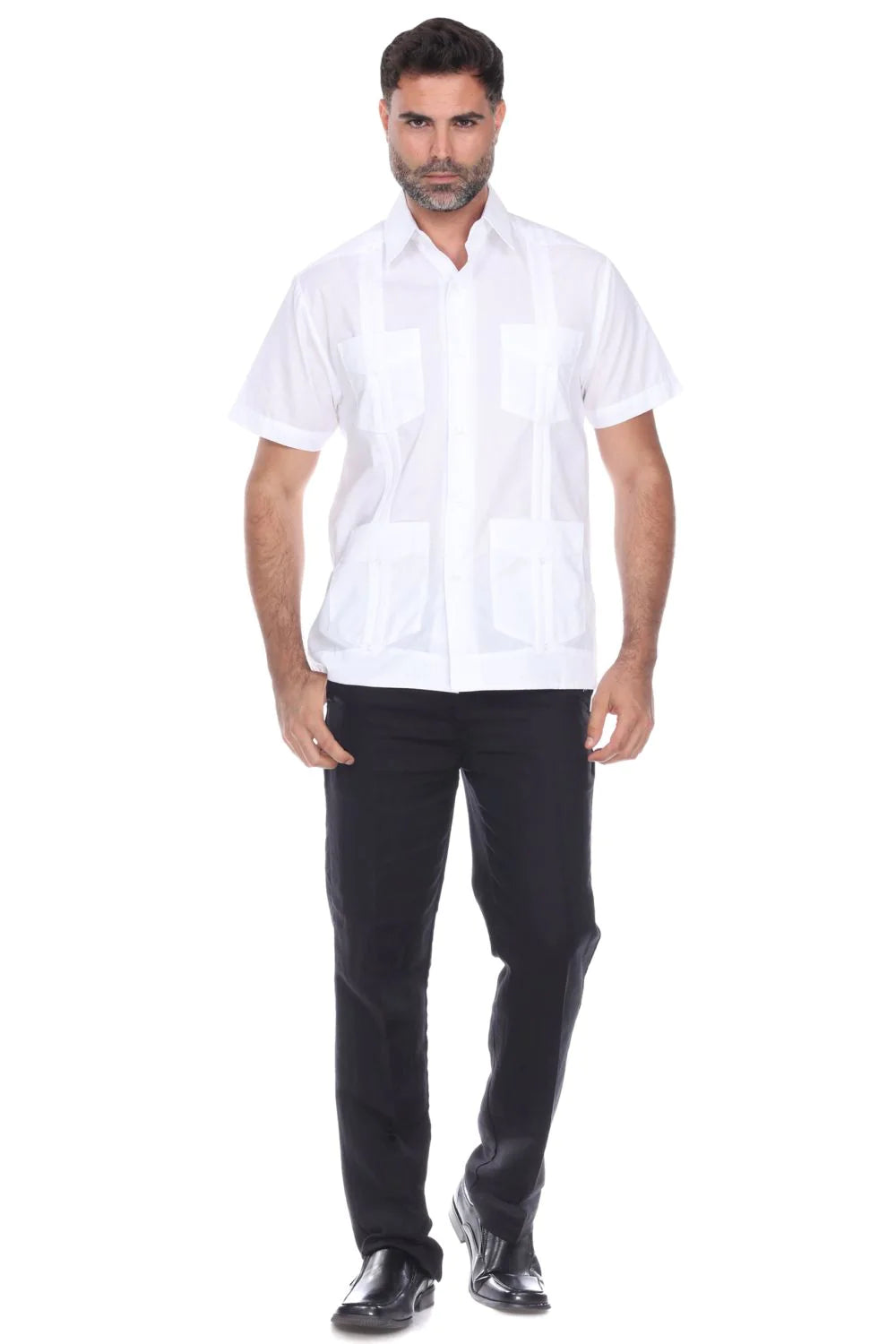 Premium Men's Guayabera Shirt - 100% Breathable Linen (Style 4678) | Summer Casual Wear, Beach Wedding & Tropical Vacation Outfit