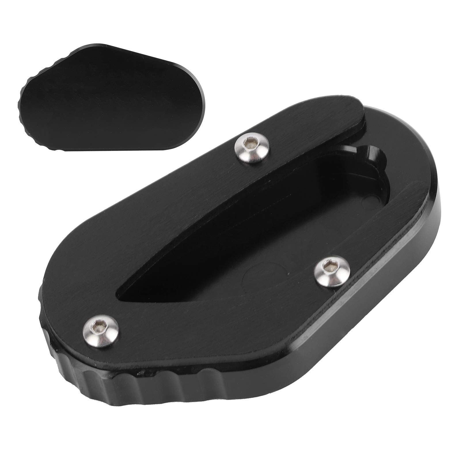 Black Motorcycle Kickstand Pad for Triumph T100 & T120 - Heavy Duty Side Stand Enlarger with Non-Slip Surface | Prevent Sinking on Grass, Sand & Soft Ground | Perfect for Parking on Uneven Terrain
